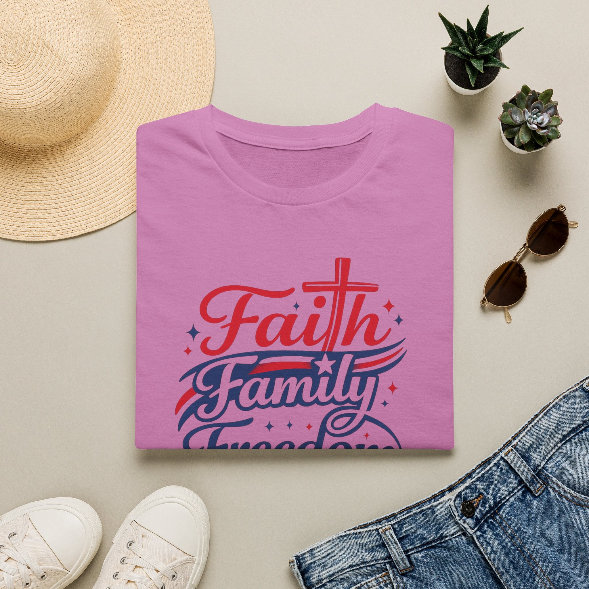 Faith Family Freedom T-Shirt — Patriotic Christian Tee