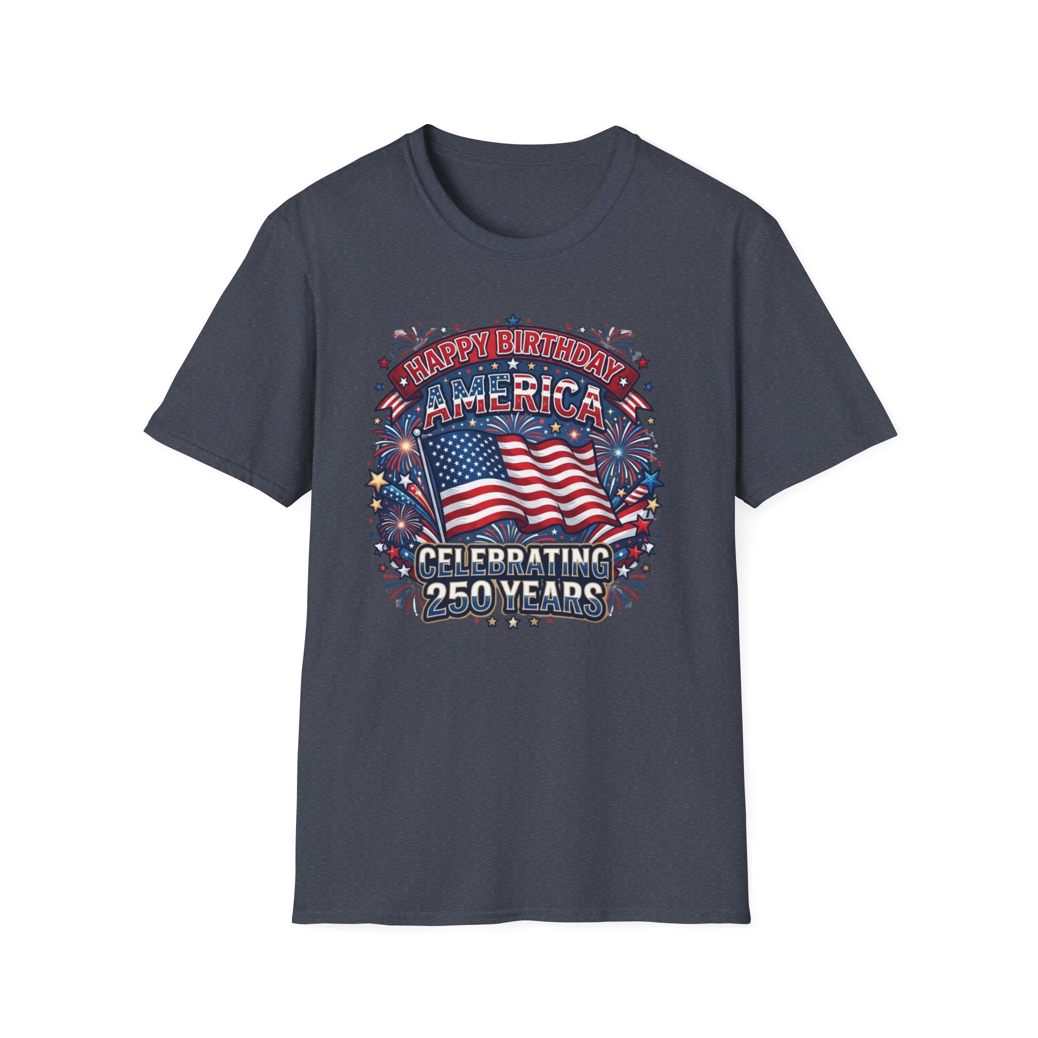 T-Shirt — "Happy Birthday America" Patriotic Flag Tee for 4th of July