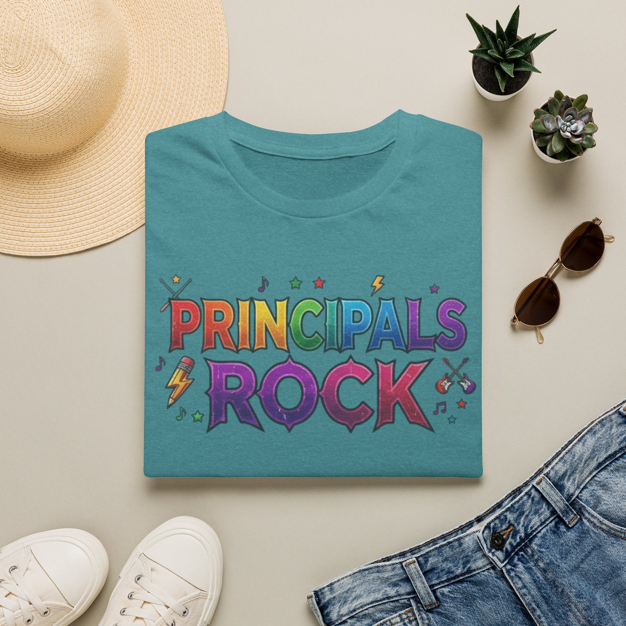 Principals Rock T-Shirt — Colorful School Leader Appreciation Tee