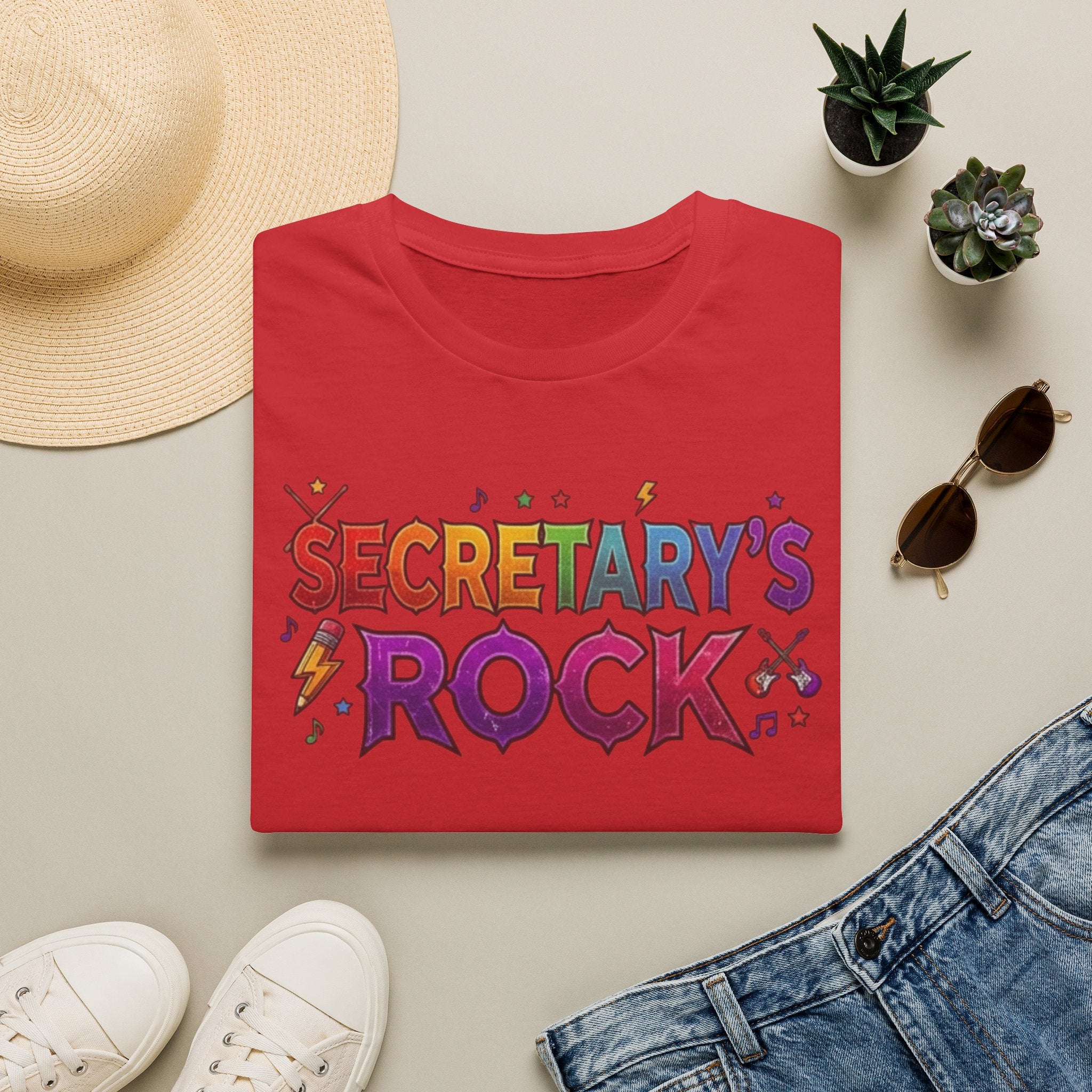 Secretary's Rock T-Shirt — Fun Colorful Office Appreciation Tee