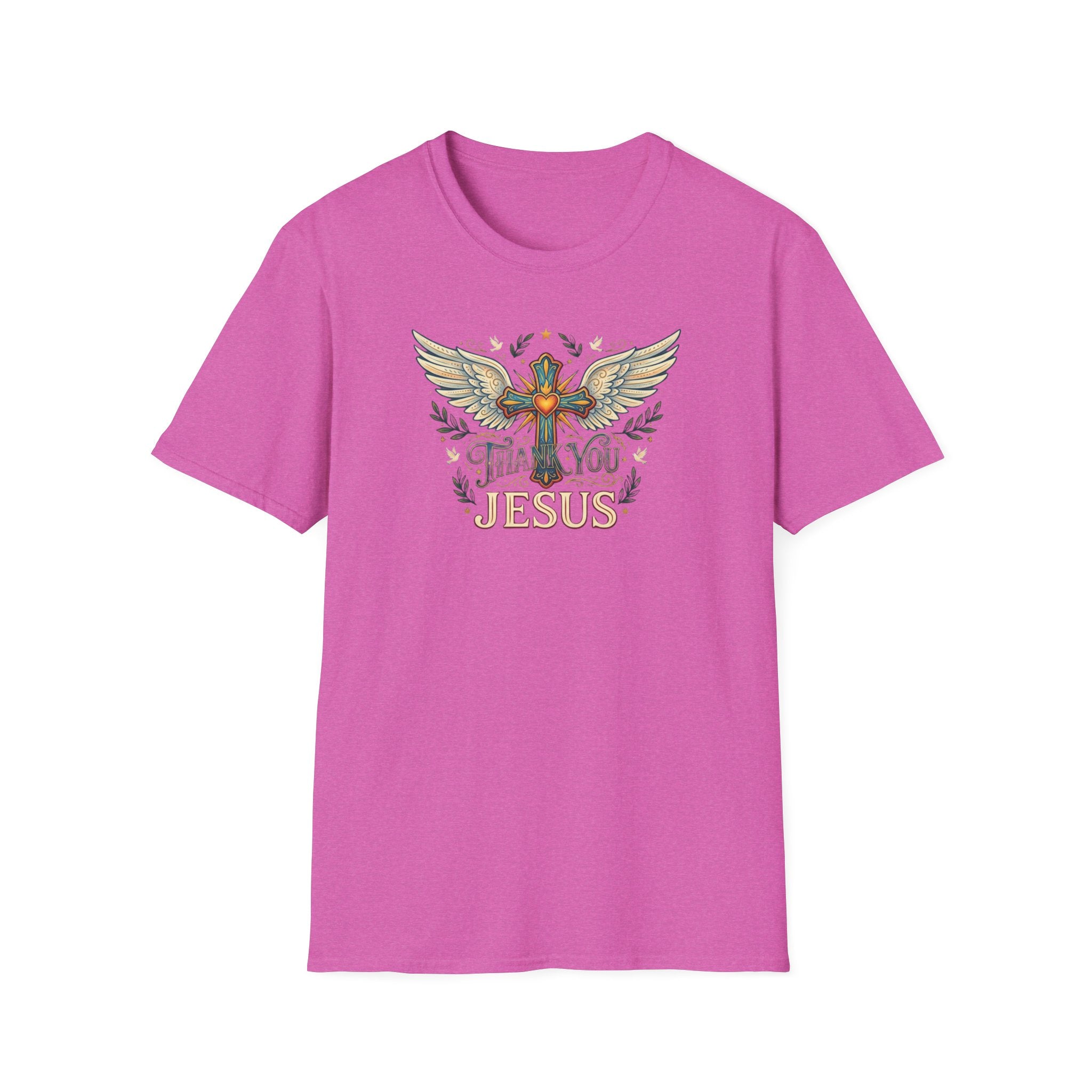 Thank You Jesus T-Shirt — Winged Cross Christian Faith Tee