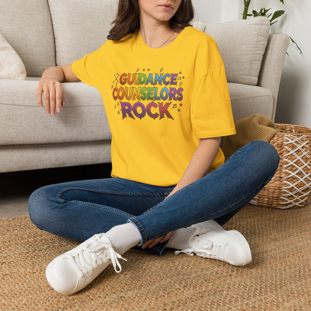 Guidance Counselors Rock T-Shirt — Colorful Retro School Counselor Appreciation Tee