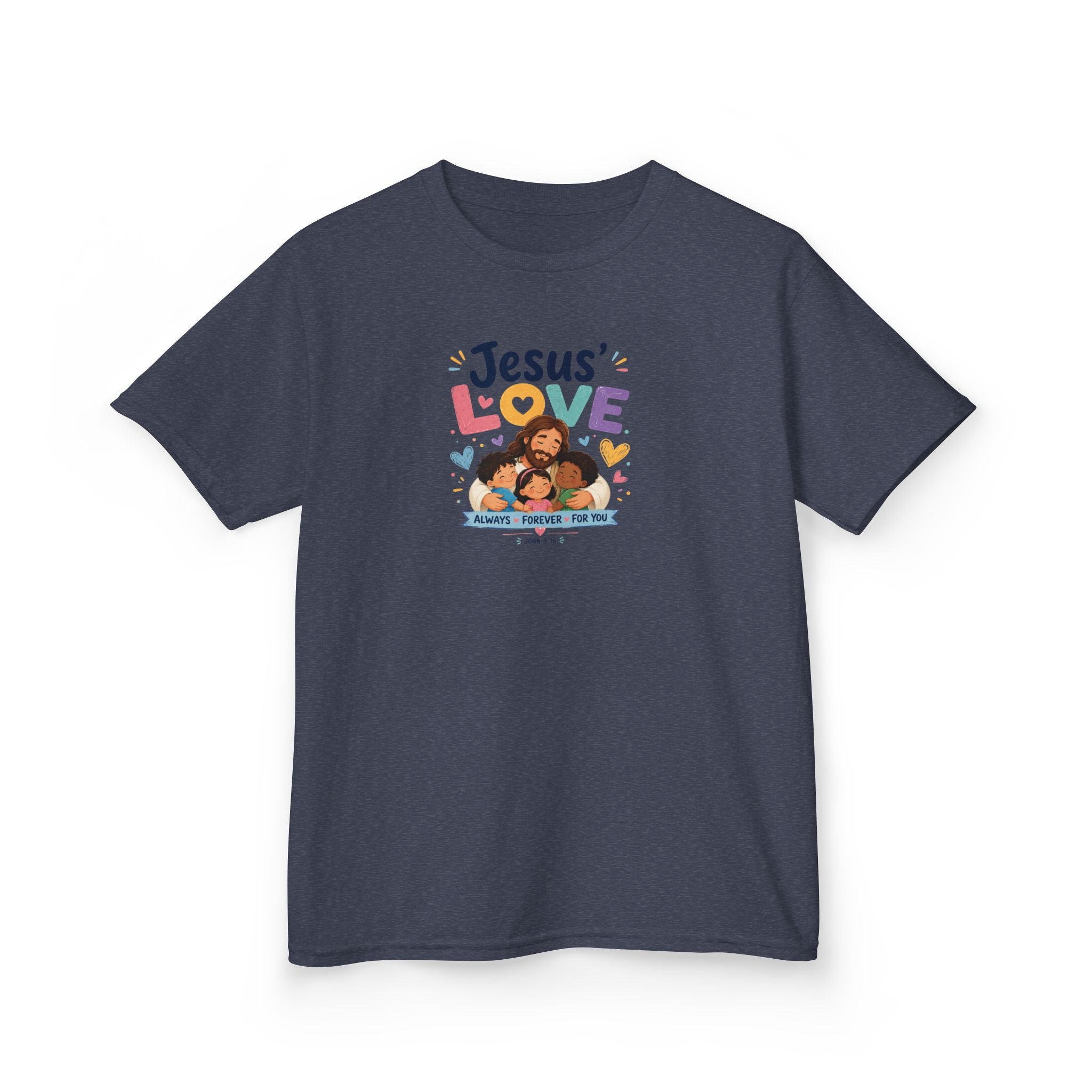 Kids Tee - "Jesus' Love" Colorful Faith Graphic