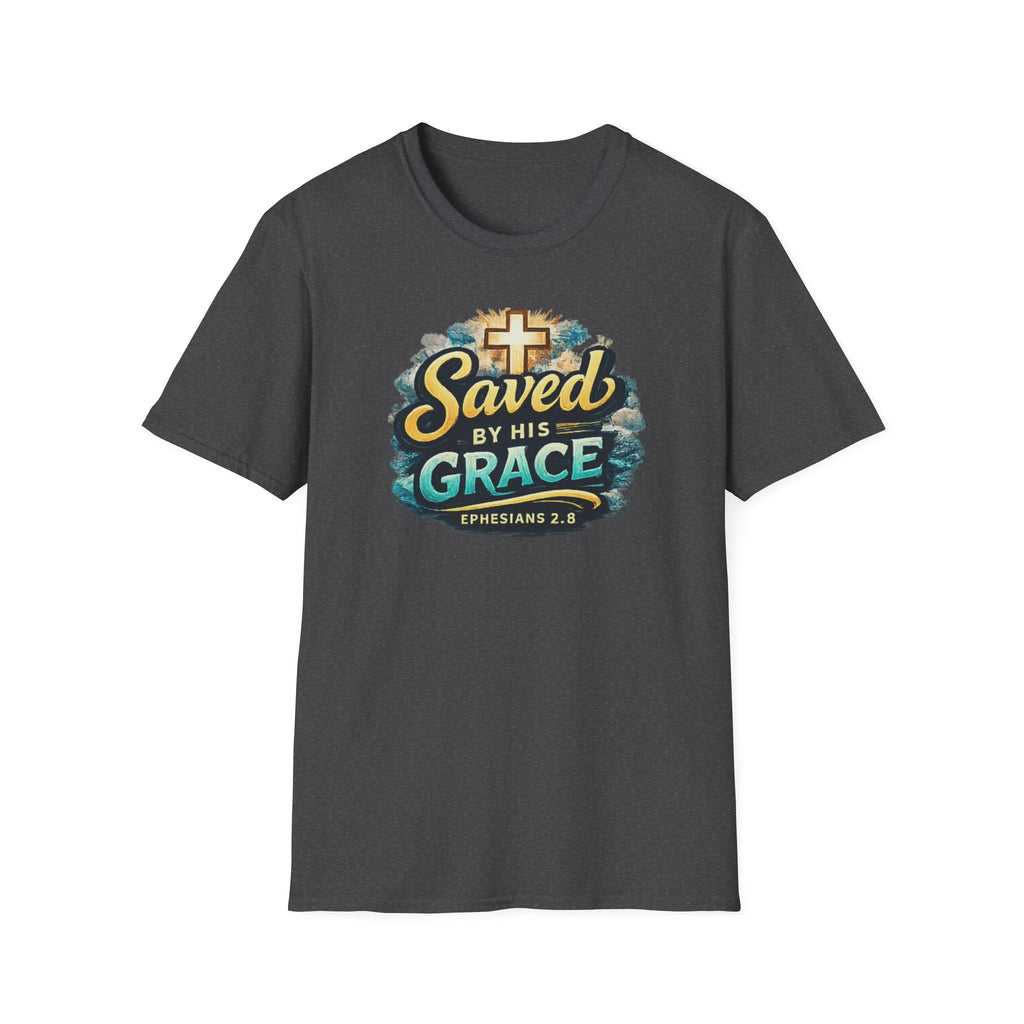 T-Shirt — "Saved by His Grace" Christian Faith Tee
