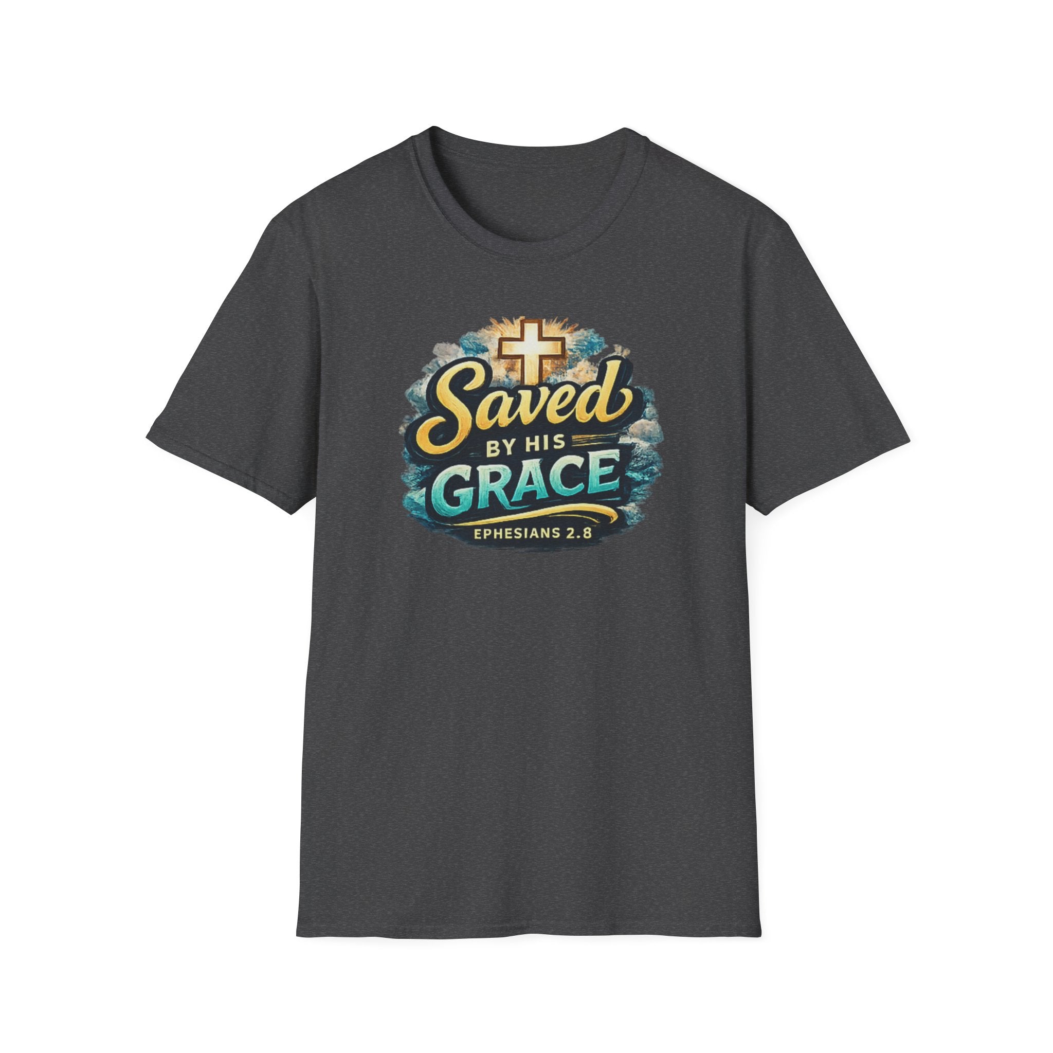T-Shirt — "Saved by His Grace" Christian Faith Tee