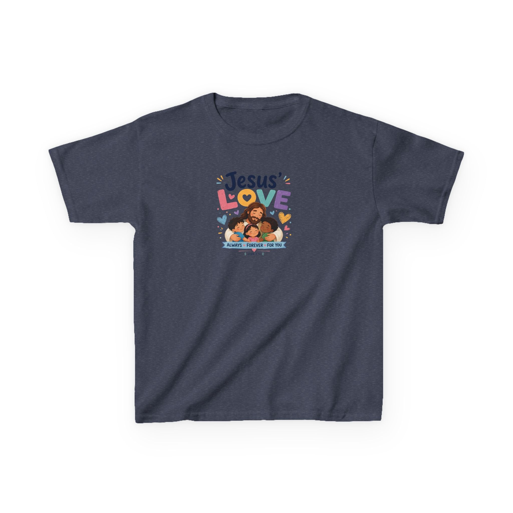 Kids Tee - "Jesus' Love" Colorful Faith Graphic