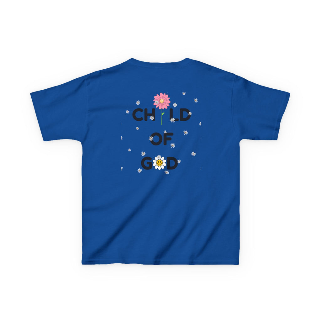 Child of God Kids Tee — Floral Daisy Christian T‑Shirt for Girls & Boys