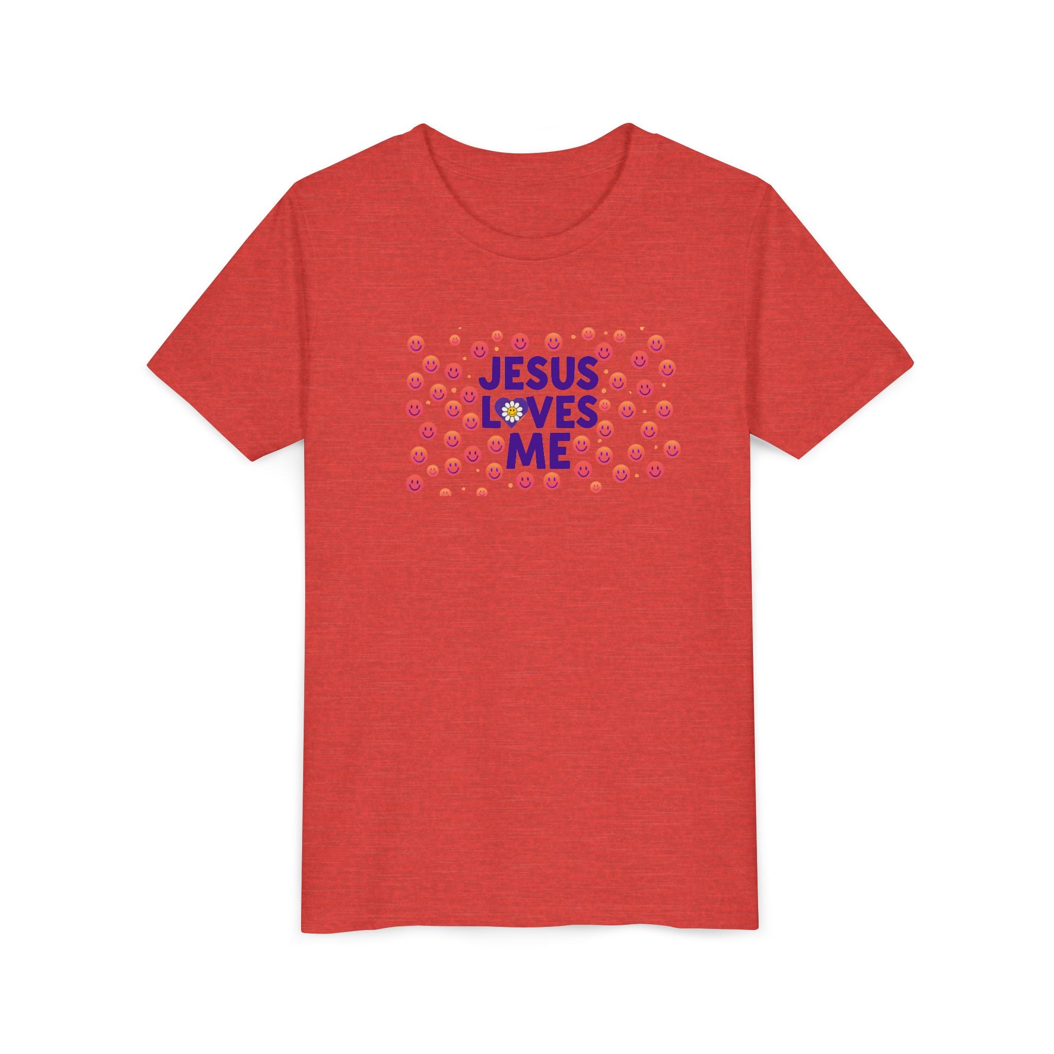 Youth Tee - "Jesus Loves Me" Colorful Dot Christian Kids Shirt