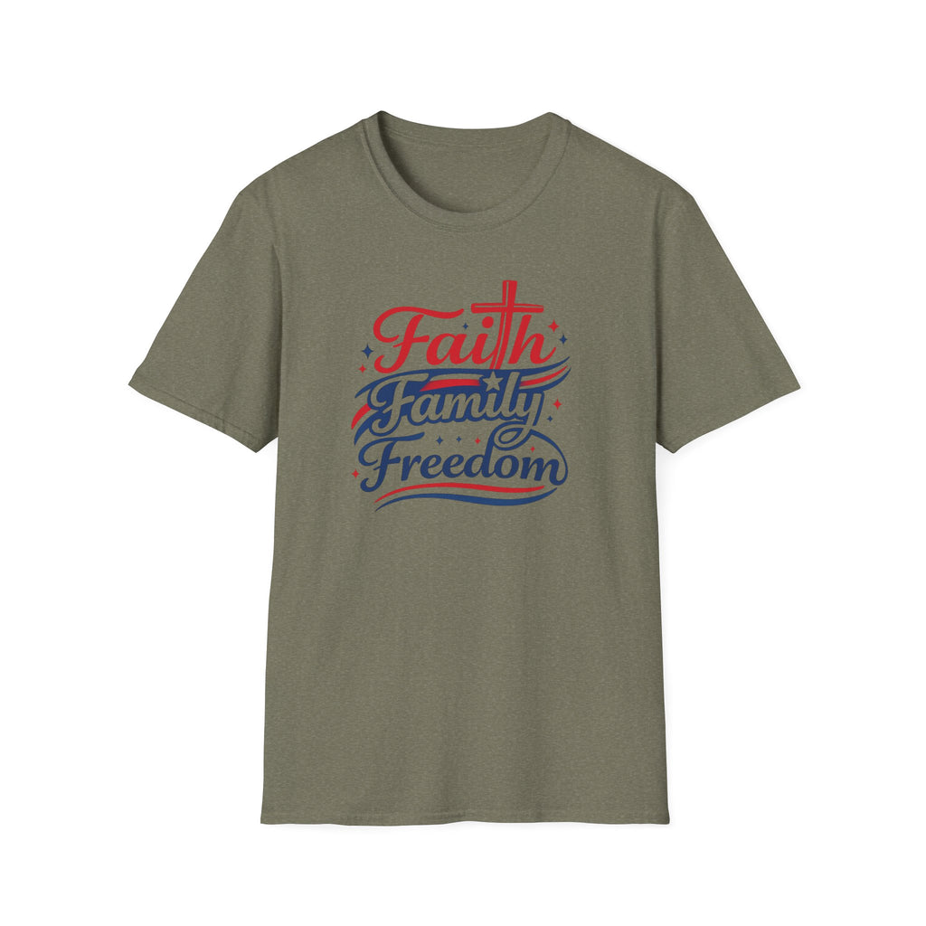 Faith Family Freedom T-Shirt — Patriotic Christian Tee