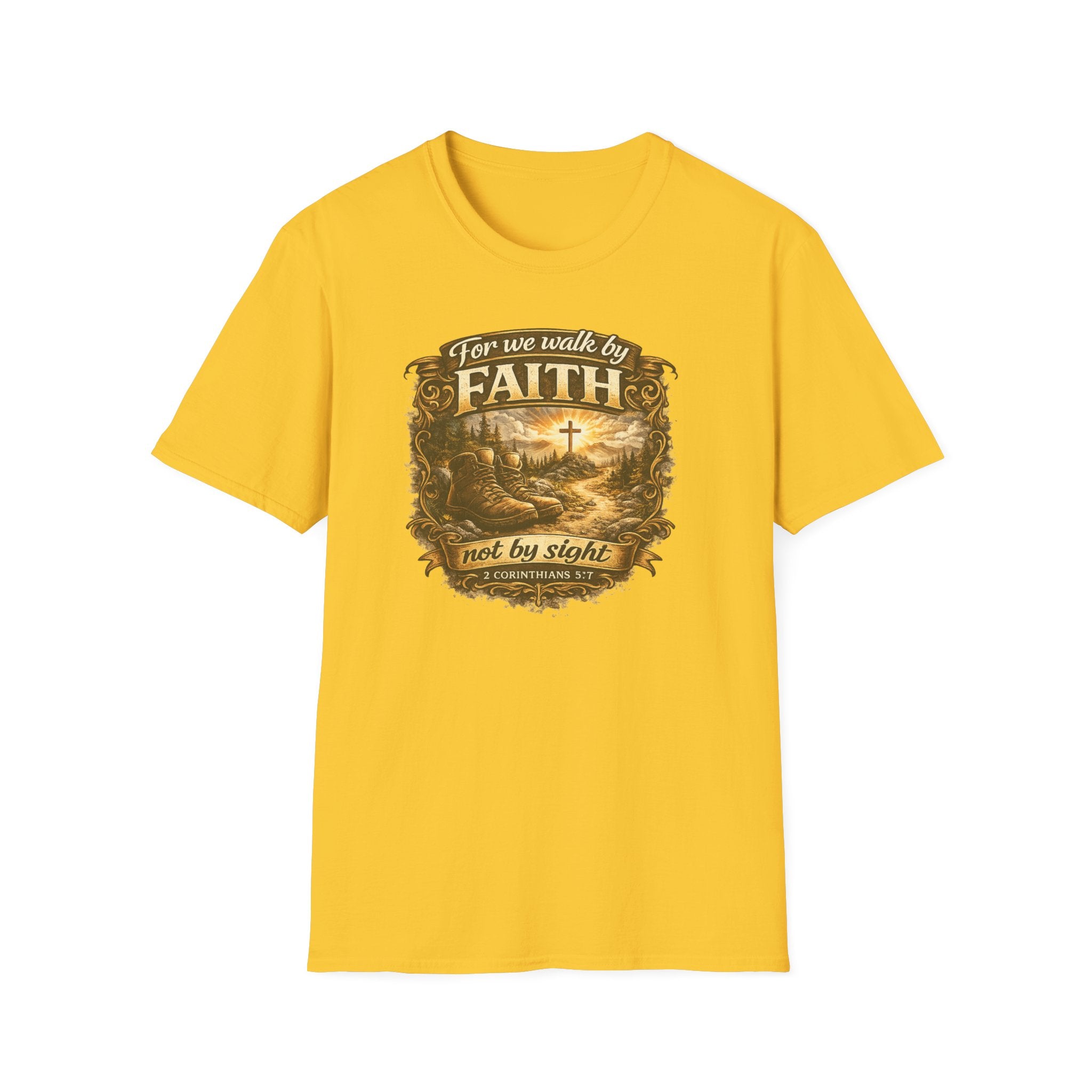 For We Walk By Faith Not By Sight Christian Tee