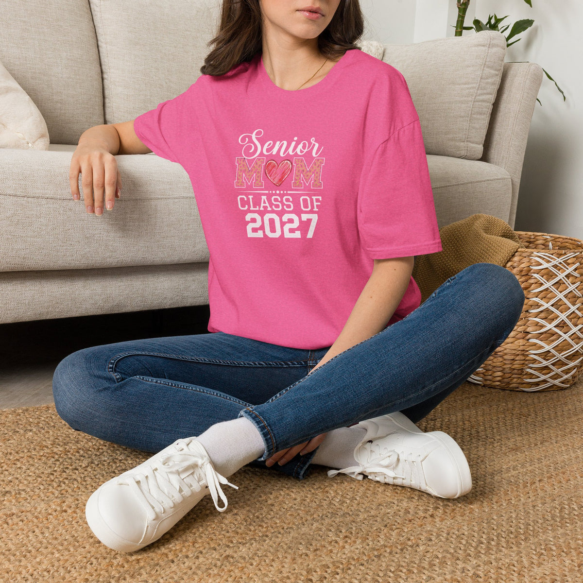 Mom Heart T-Shirt — Floral Leopard MOM Design for Mother's Day & Everyday
