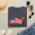 God Bless America T-Shirt — American Flag & Cross Patriotic Faith Tee