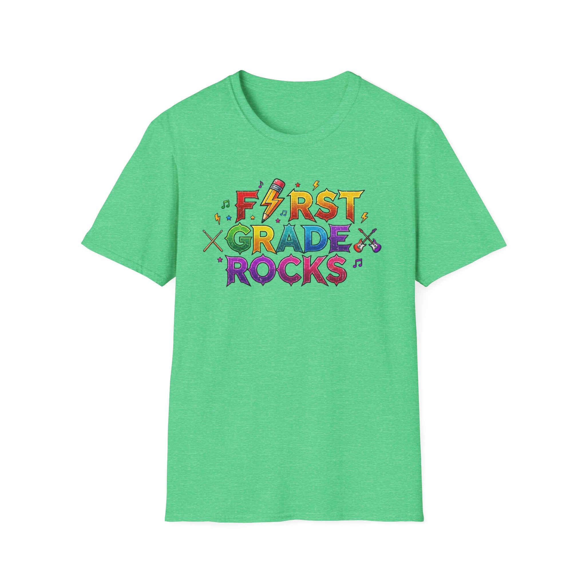 First Grade Rocks T-Shirt — Colorful Back-to-School Tee for Teachers & Students