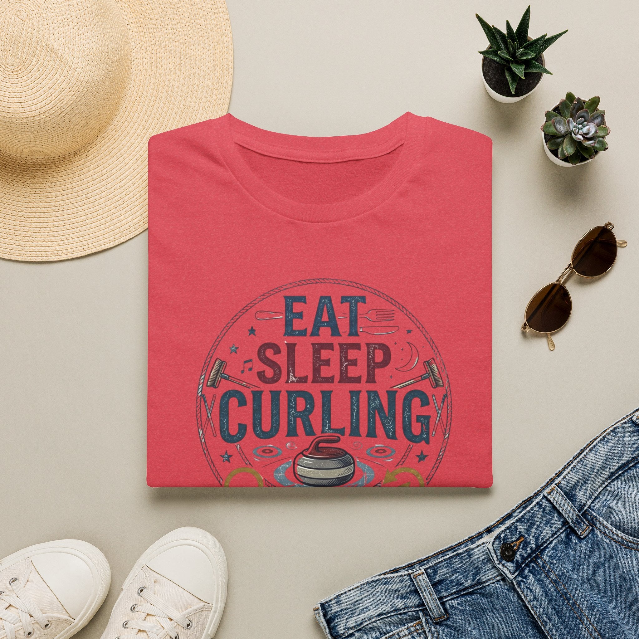 Eat Sleep Curling T-Shirt — Funny Curling Shirt for Players & Fans