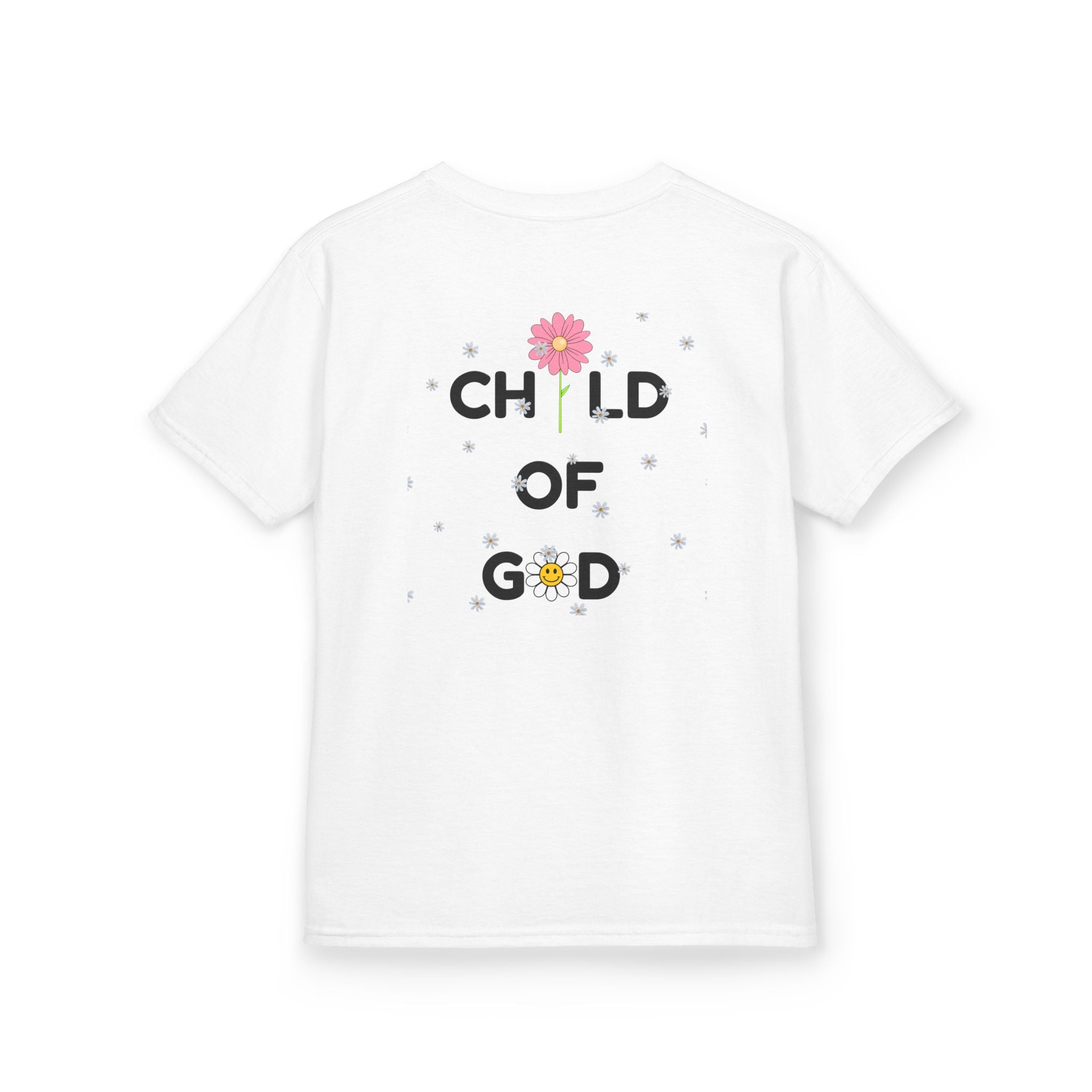 Child of God Kids Tee — Floral Daisy Christian T‑Shirt for Girls & Boys