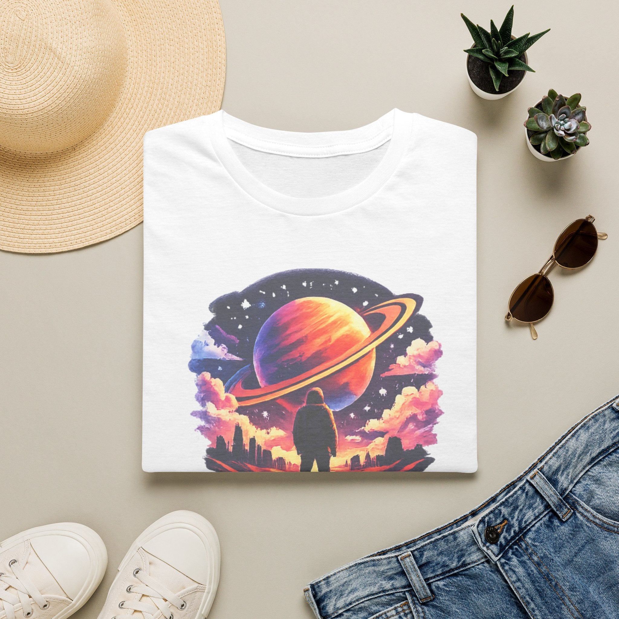 Explore The Unknown T‑Shirt — Cosmic Planet Graphic Tee