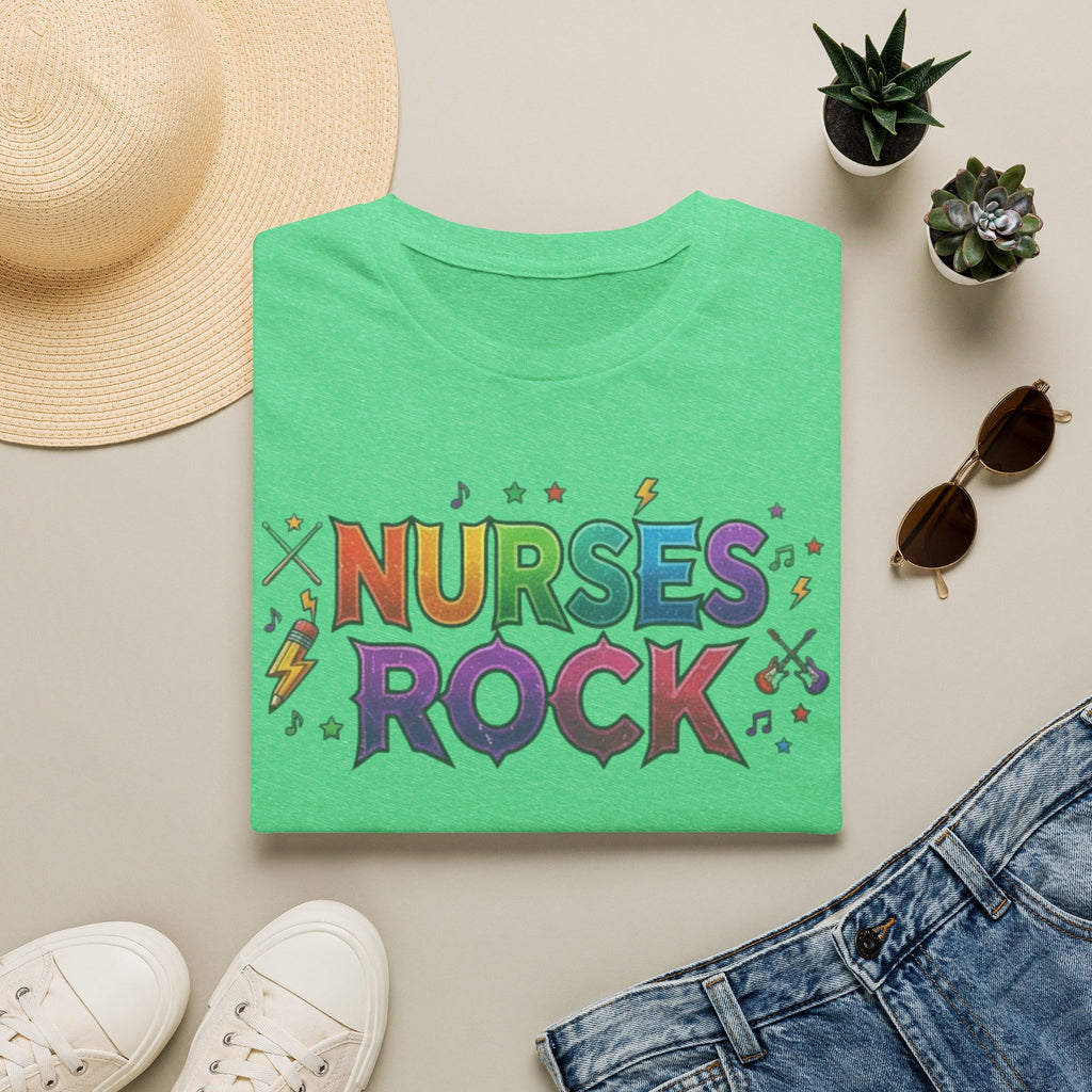 Nurses Rock T-Shirt — Colorful Retro Graphic Tee for Nurses