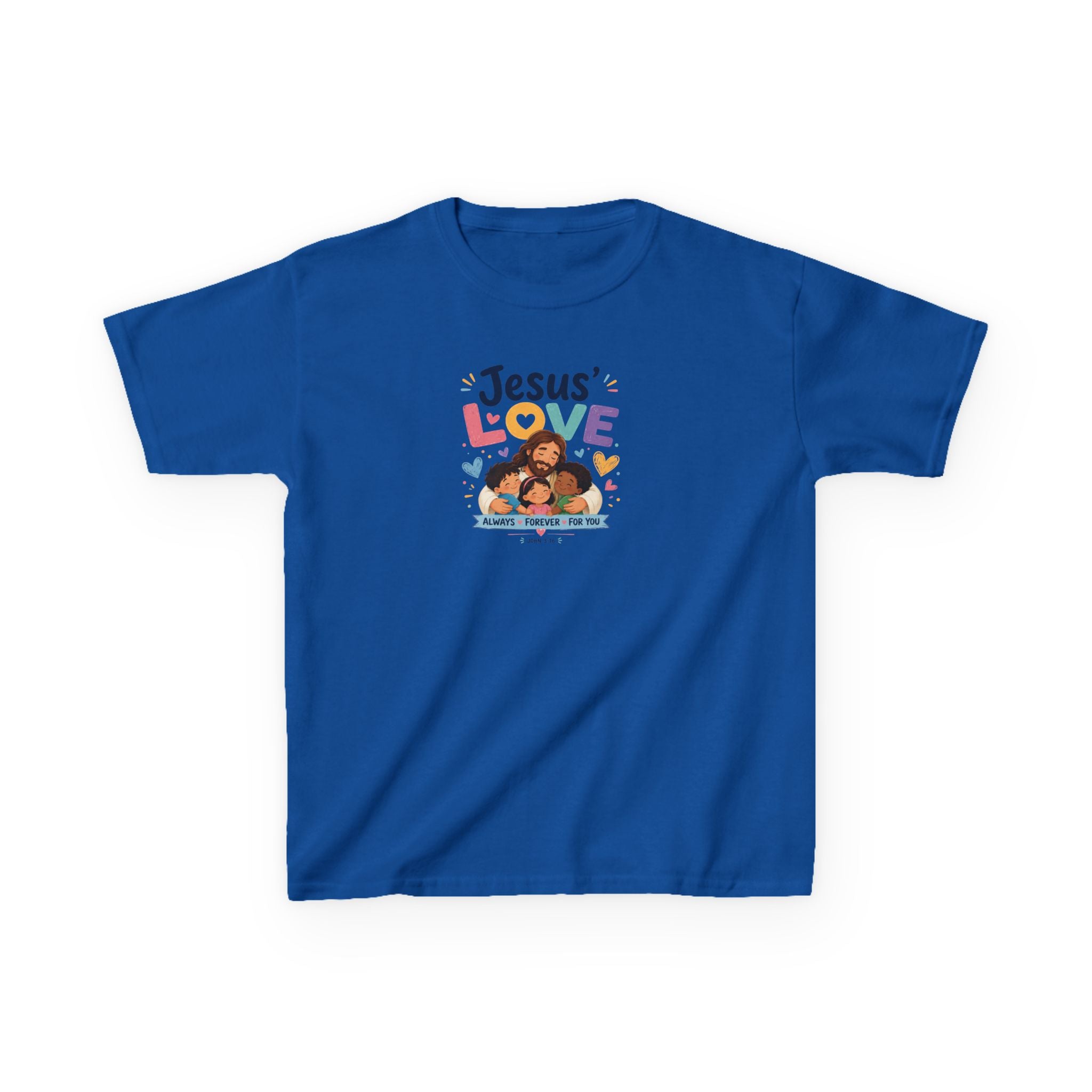 Kids Tee - "Jesus' Love" Colorful Faith Graphic