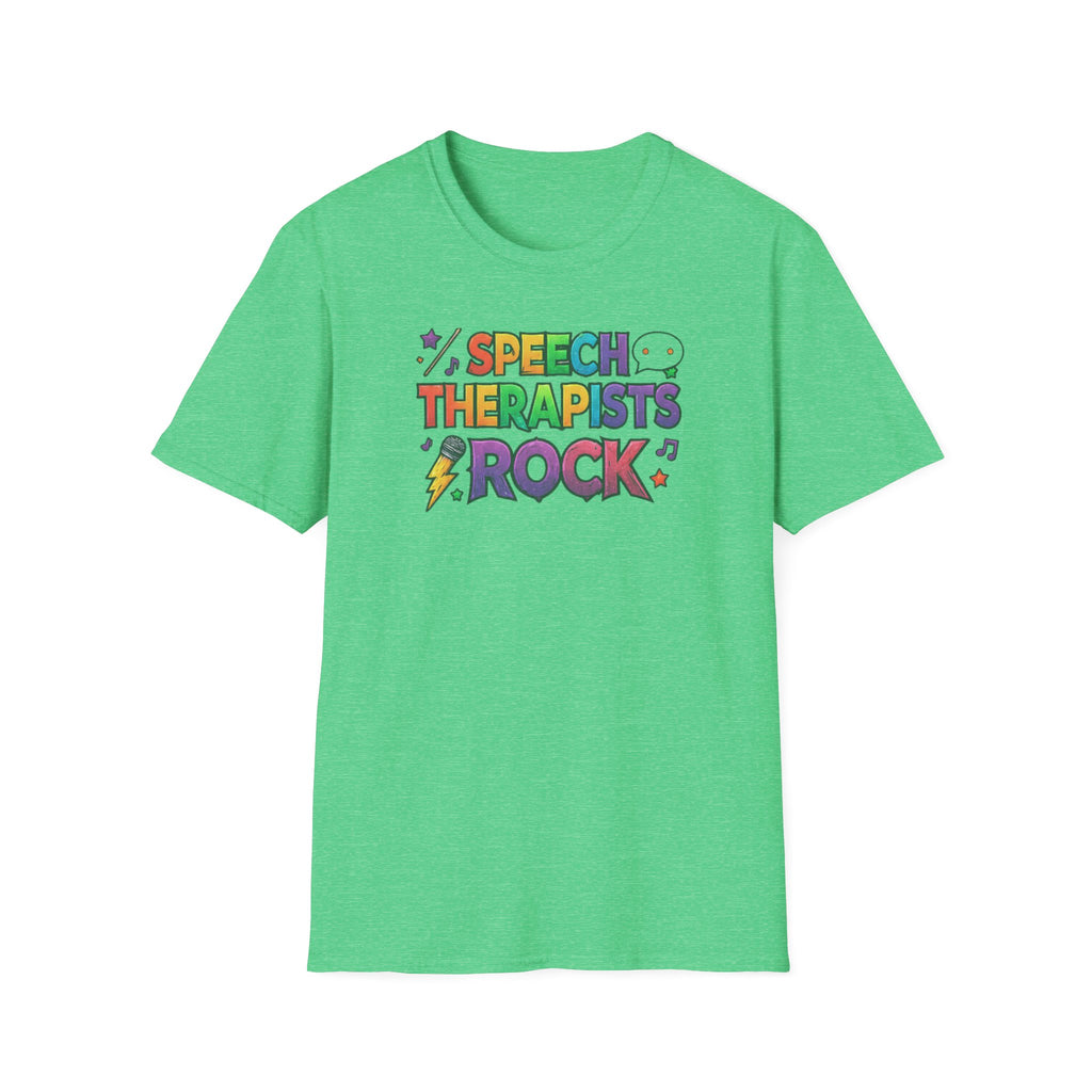 Speech Therapists Rock T-Shirt — Colorful Retro Graphic Tee for SLPs