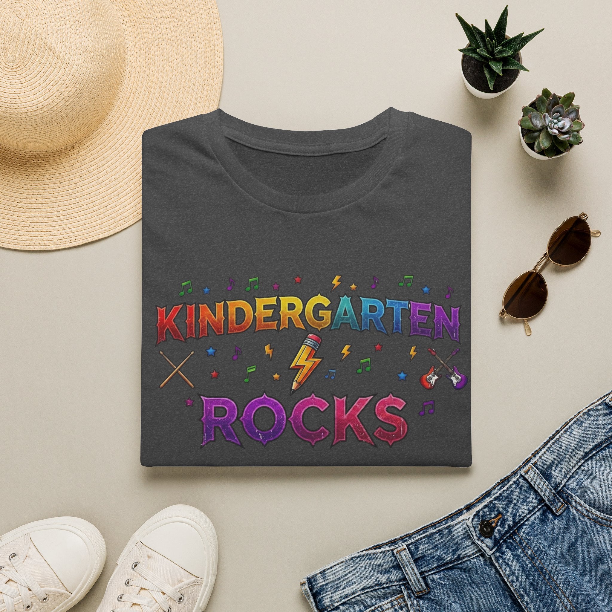 Kindergarten Rocks T-Shirt — Cute Colorful Back-to-School Tee for Teachers & Students