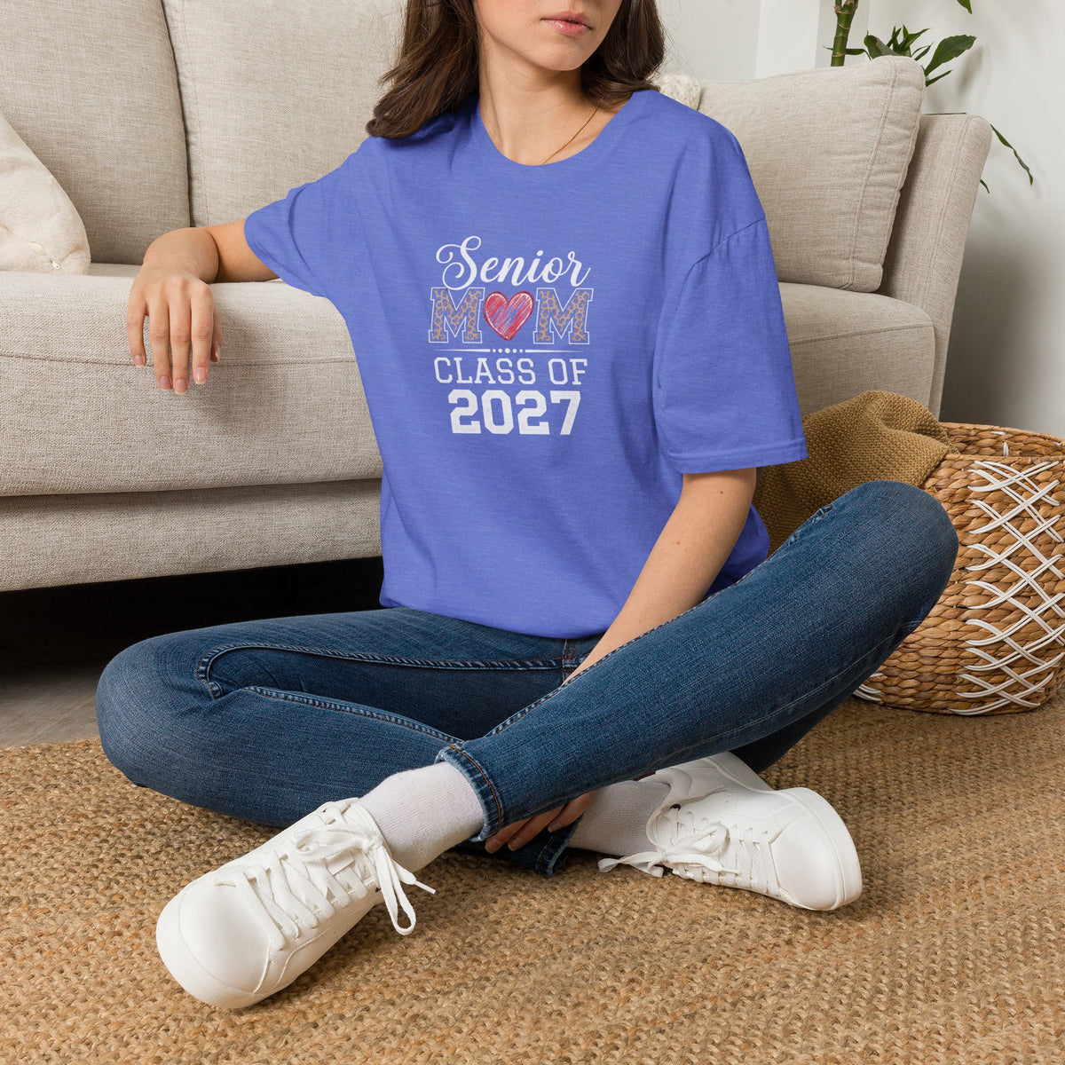 Mom Heart T-Shirt — Floral Leopard MOM Design for Mother's Day & Everyday