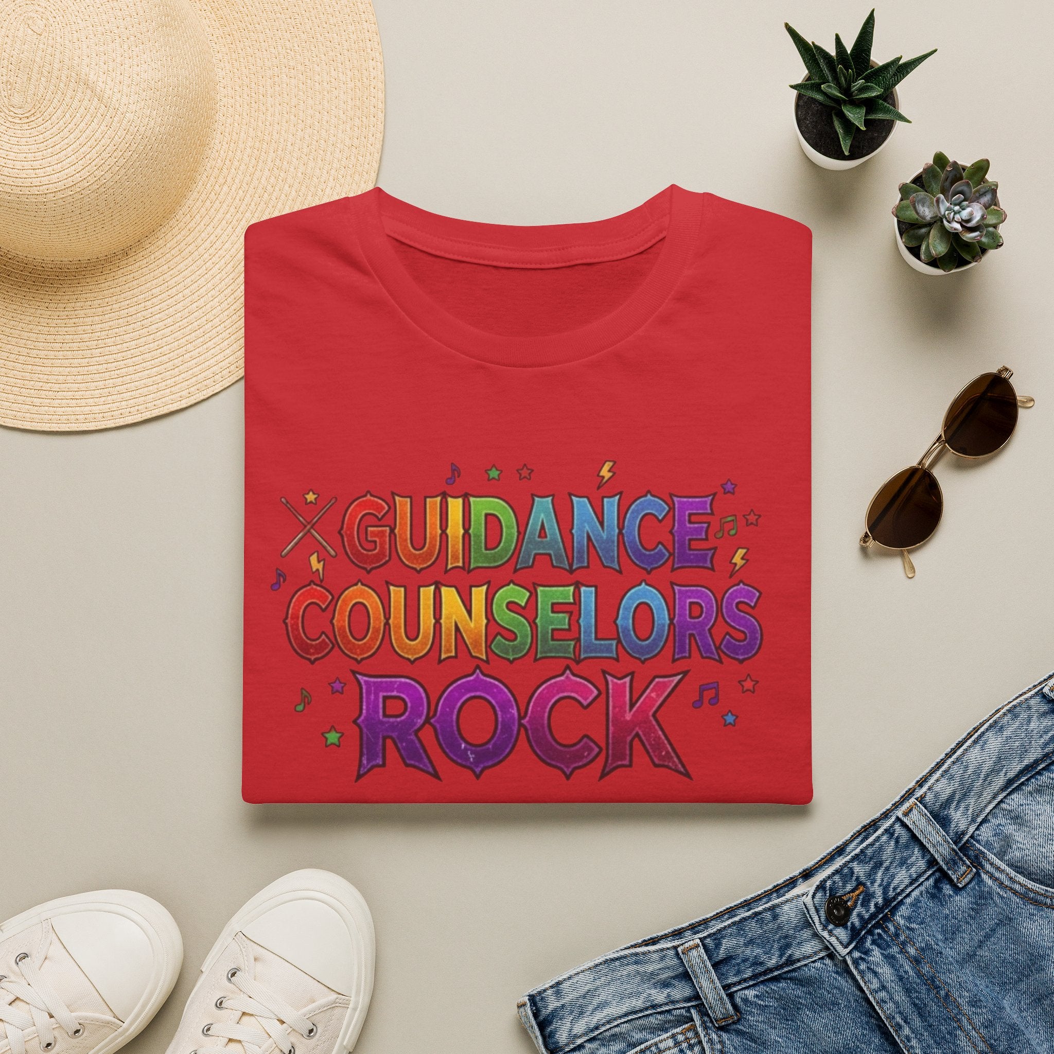 Guidance Counselors Rock T-Shirt — Colorful Retro School Counselor Appreciation Tee