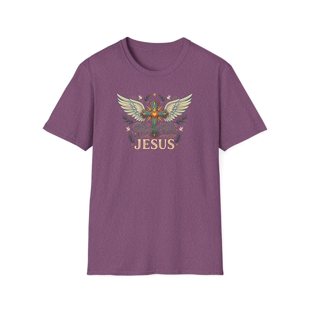 Thank You Jesus T-Shirt — Winged Cross Christian Faith Tee