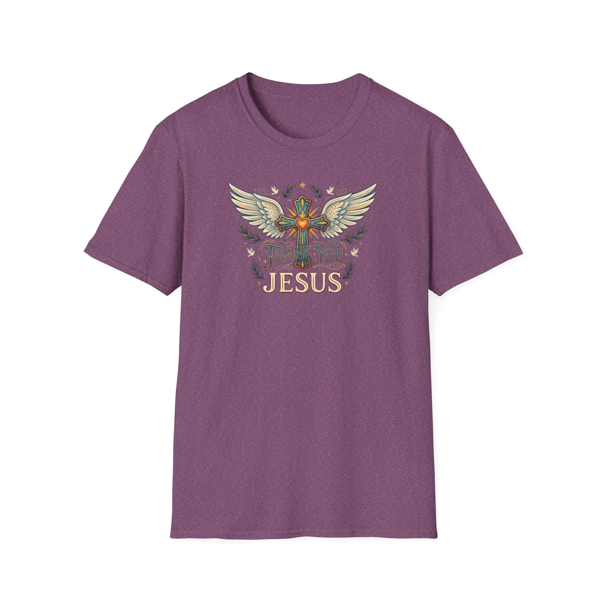 Thank You Jesus T-Shirt — Winged Cross Christian Faith Tee