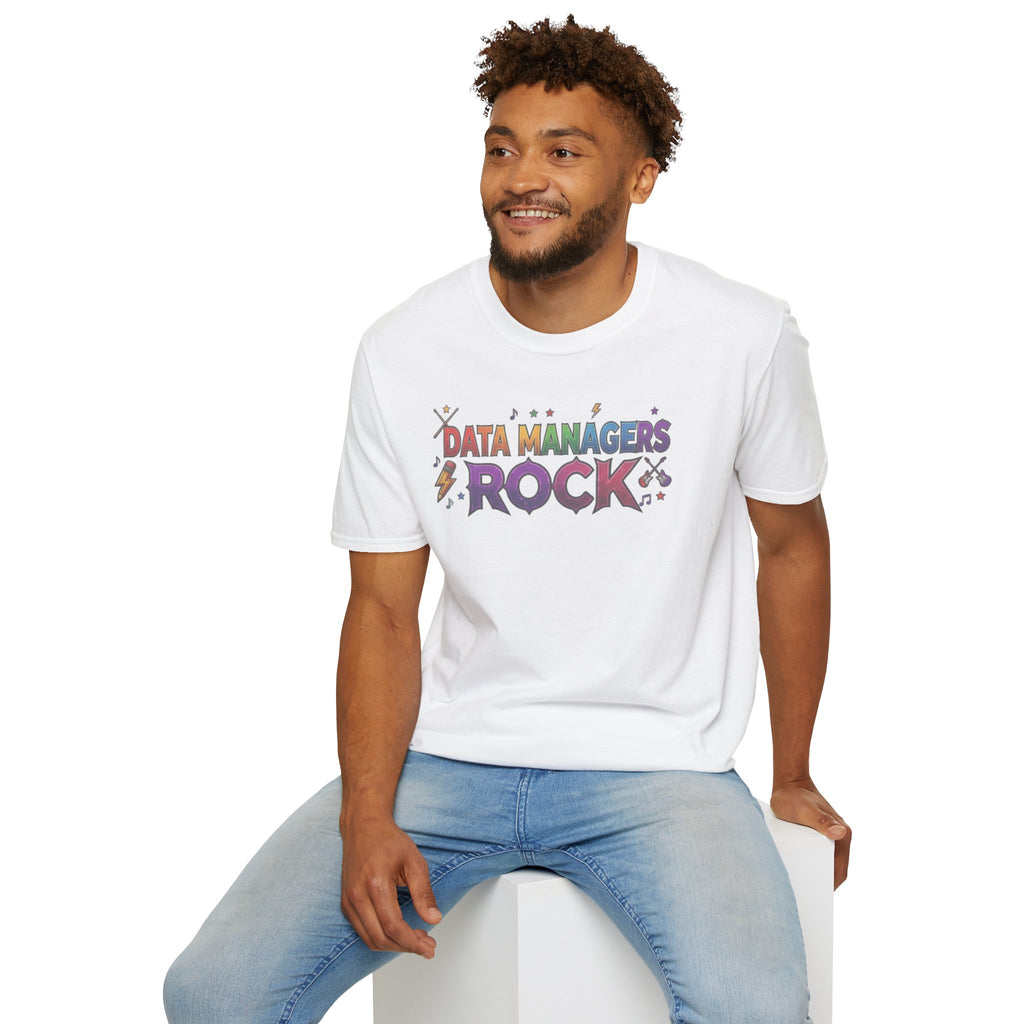 Data Managers Rock T-Shirt — Retro Rock Band Style Shirt for Data Professionals