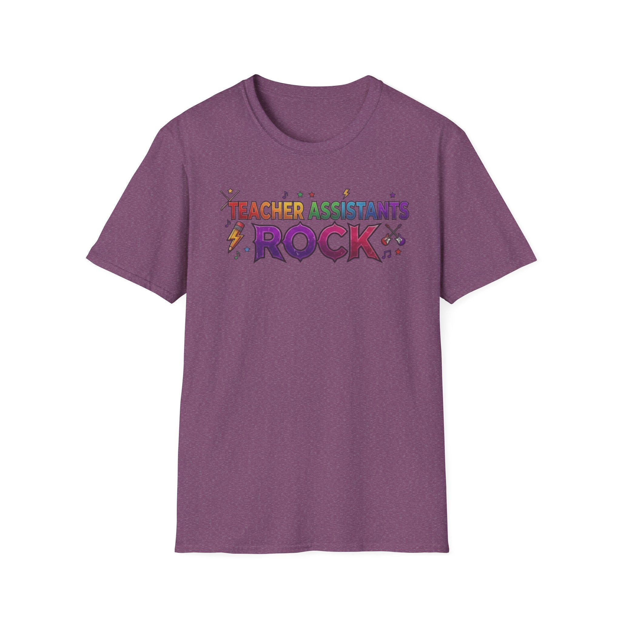 Teacher Assistants Rock T-Shirt — Colorful Retro School Support Staff Tee