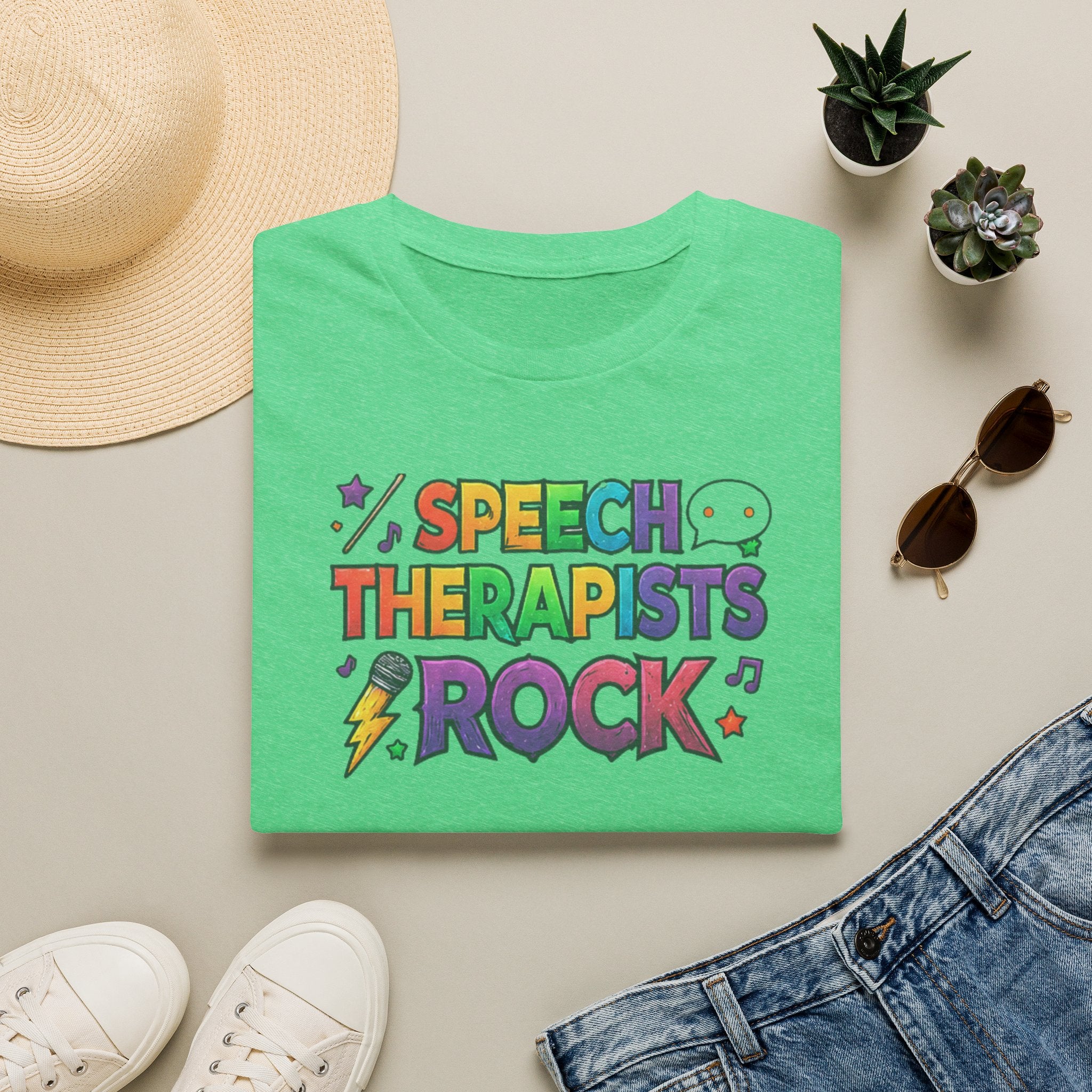 Speech Therapists Rock T-Shirt — Colorful Retro Graphic Tee for SLPs