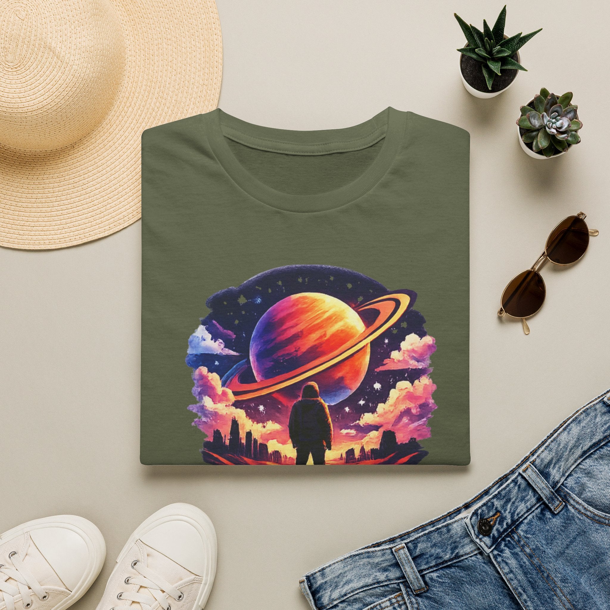 Explore The Unknown T‑Shirt — Cosmic Planet Graphic Tee