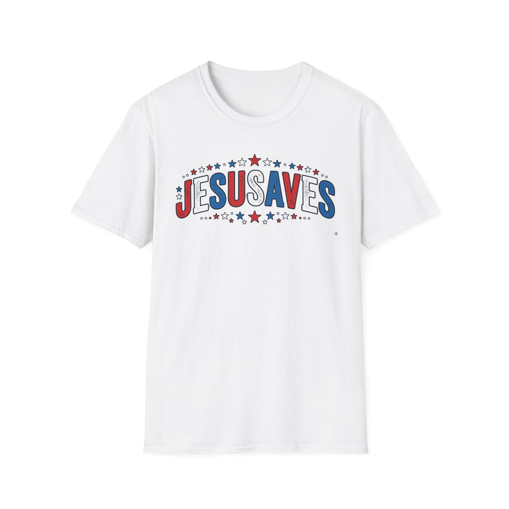 Jesus Saves T-Shirt — Patriotic Christian Faith Tee