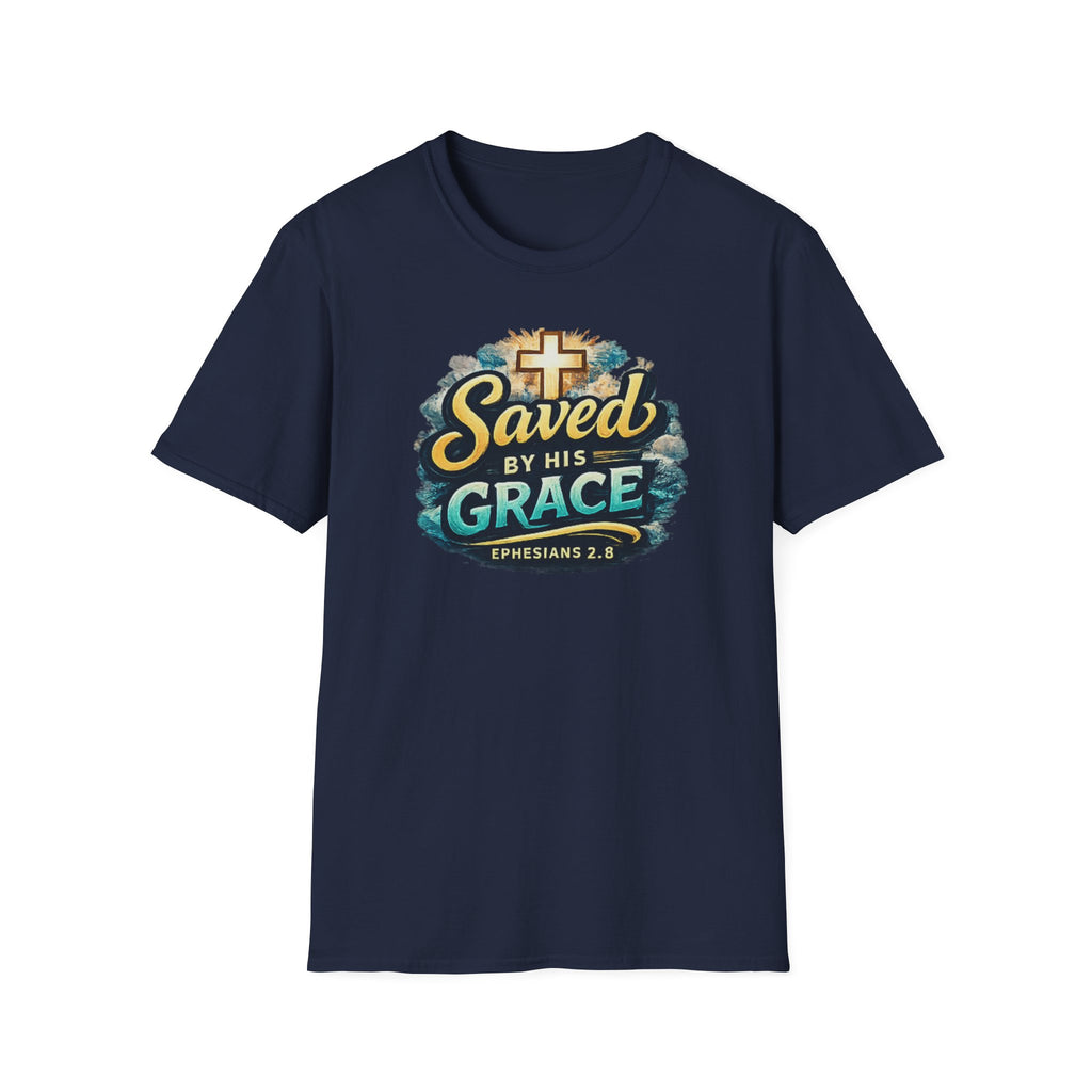 T-Shirt — "Saved by His Grace" Christian Faith Tee