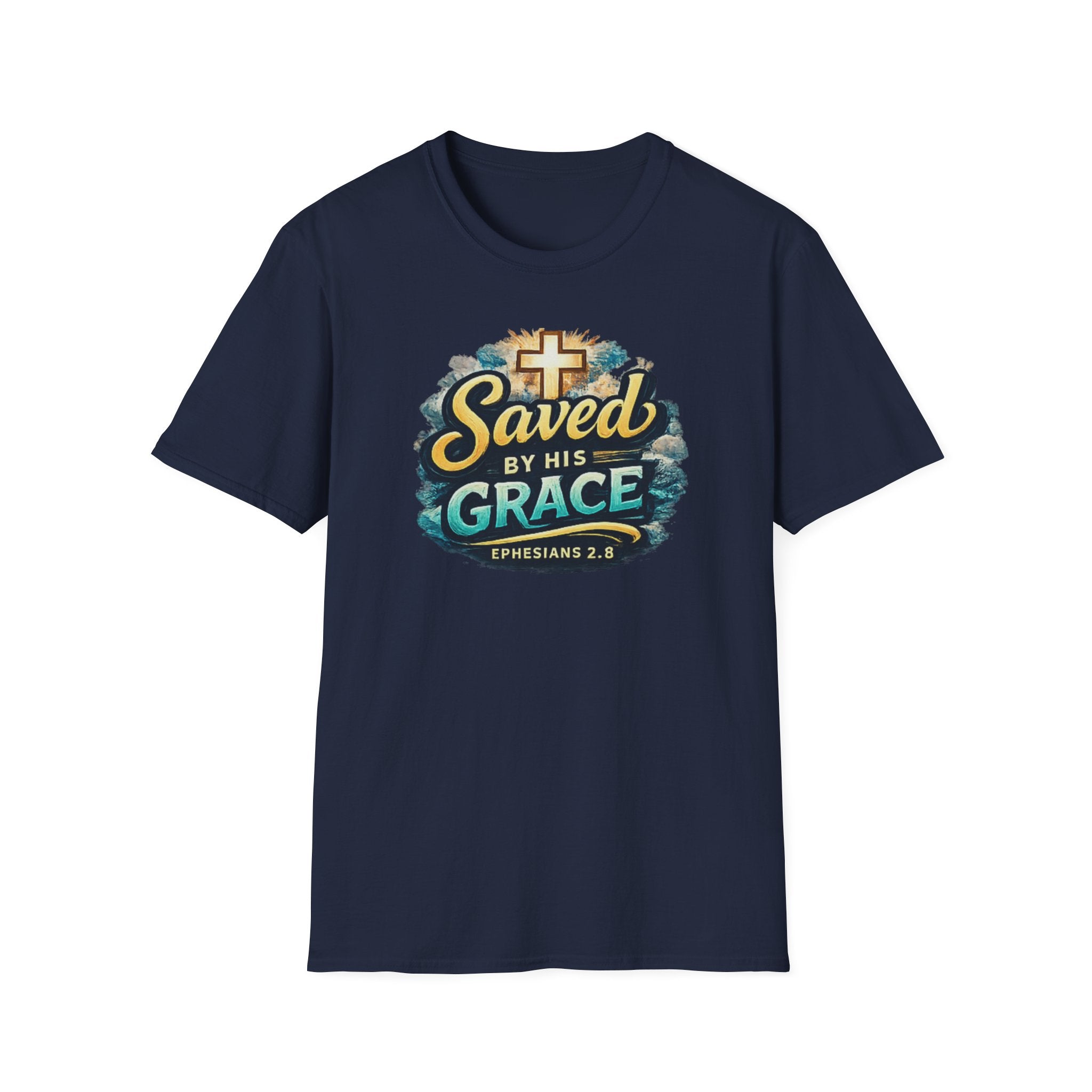 T-Shirt — "Saved by His Grace" Christian Faith Tee