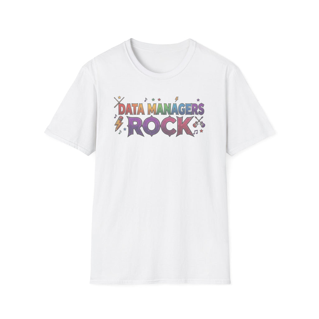 Data Managers Rock T-Shirt — Retro Rock Band Style Shirt for Data Professionals