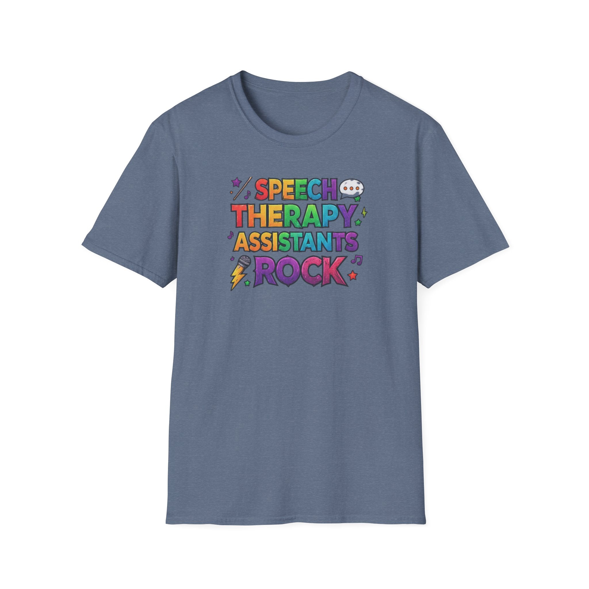 Speech Therapy Assistants Rock T-Shirt — Colorful Retro Pride Tee for SLP Assistants