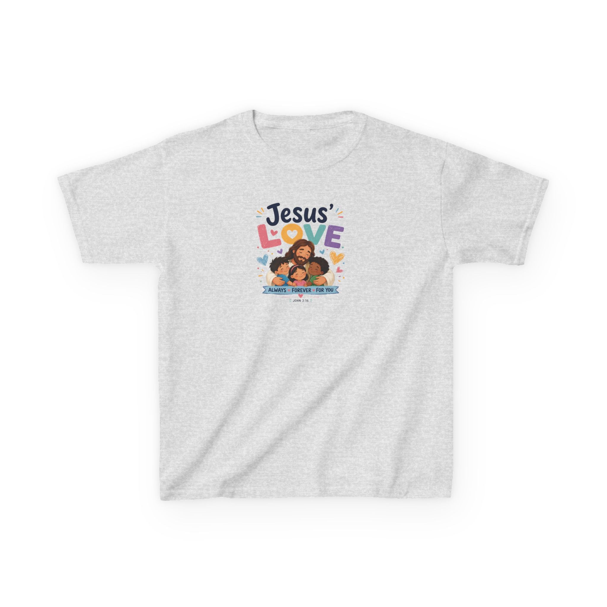 Kids Tee - "Jesus' Love" Colorful Faith Graphic