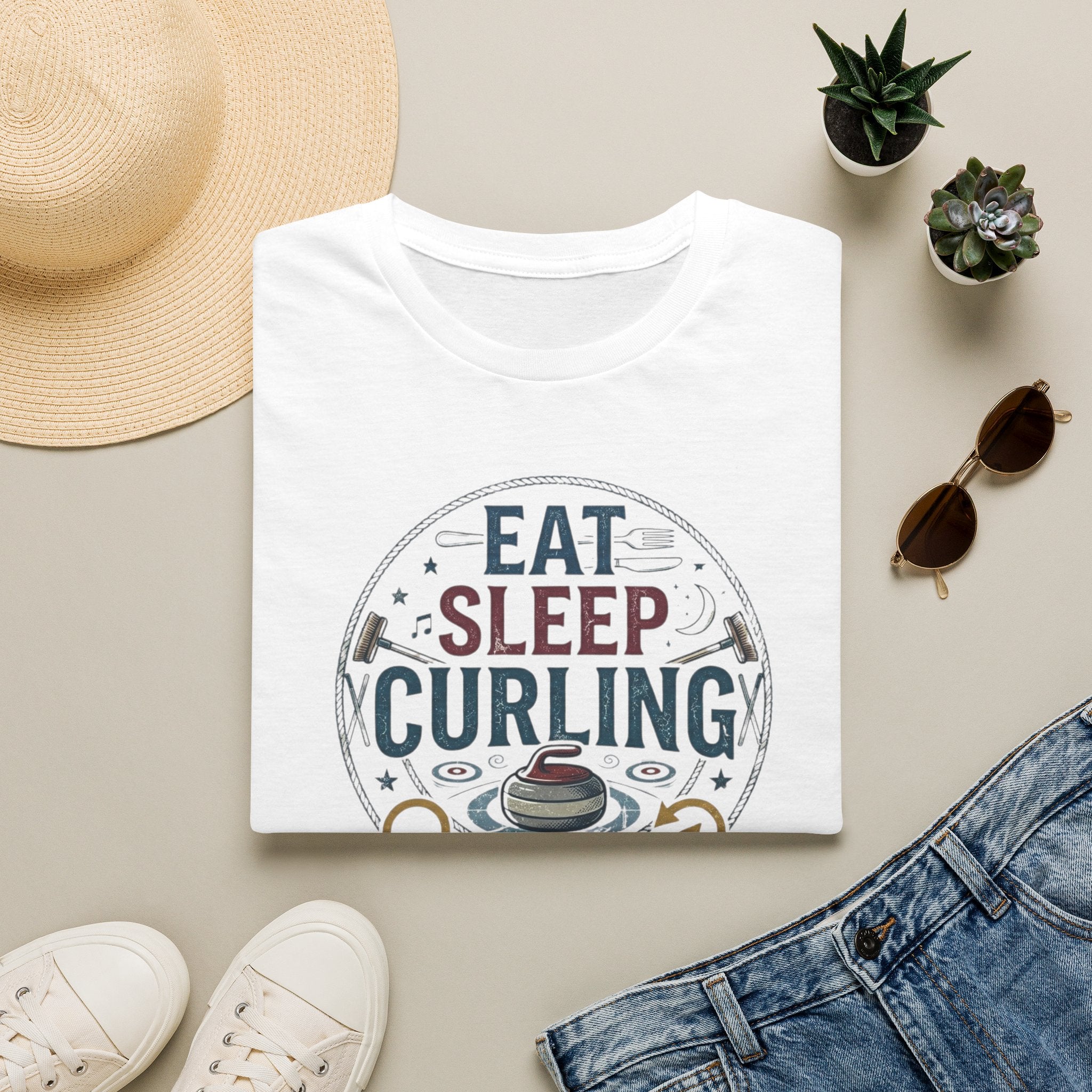 Eat Sleep Curling T-Shirt — Funny Curling Shirt for Players & Fans