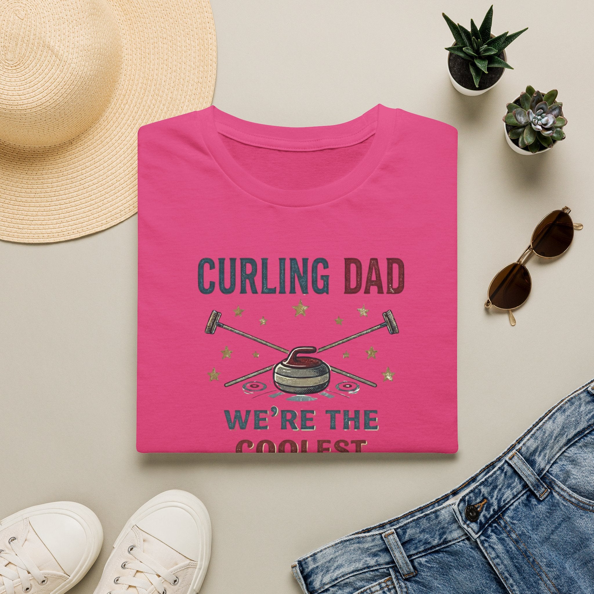 Curling Dad T-Shirt — "We're the Coolest" Retro Curling Family Tee