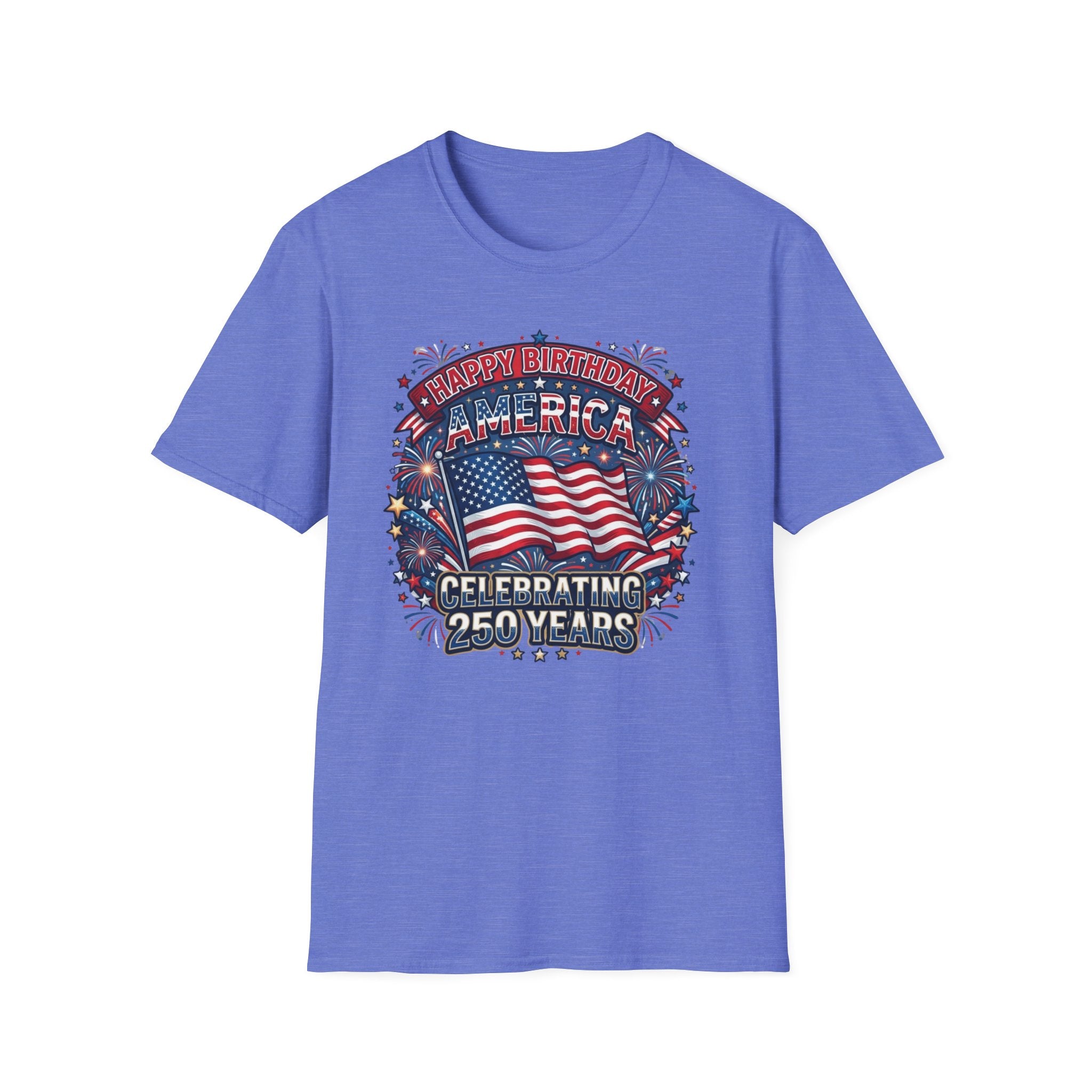 T-Shirt — "Happy Birthday America" Patriotic Flag Tee for 4th of July