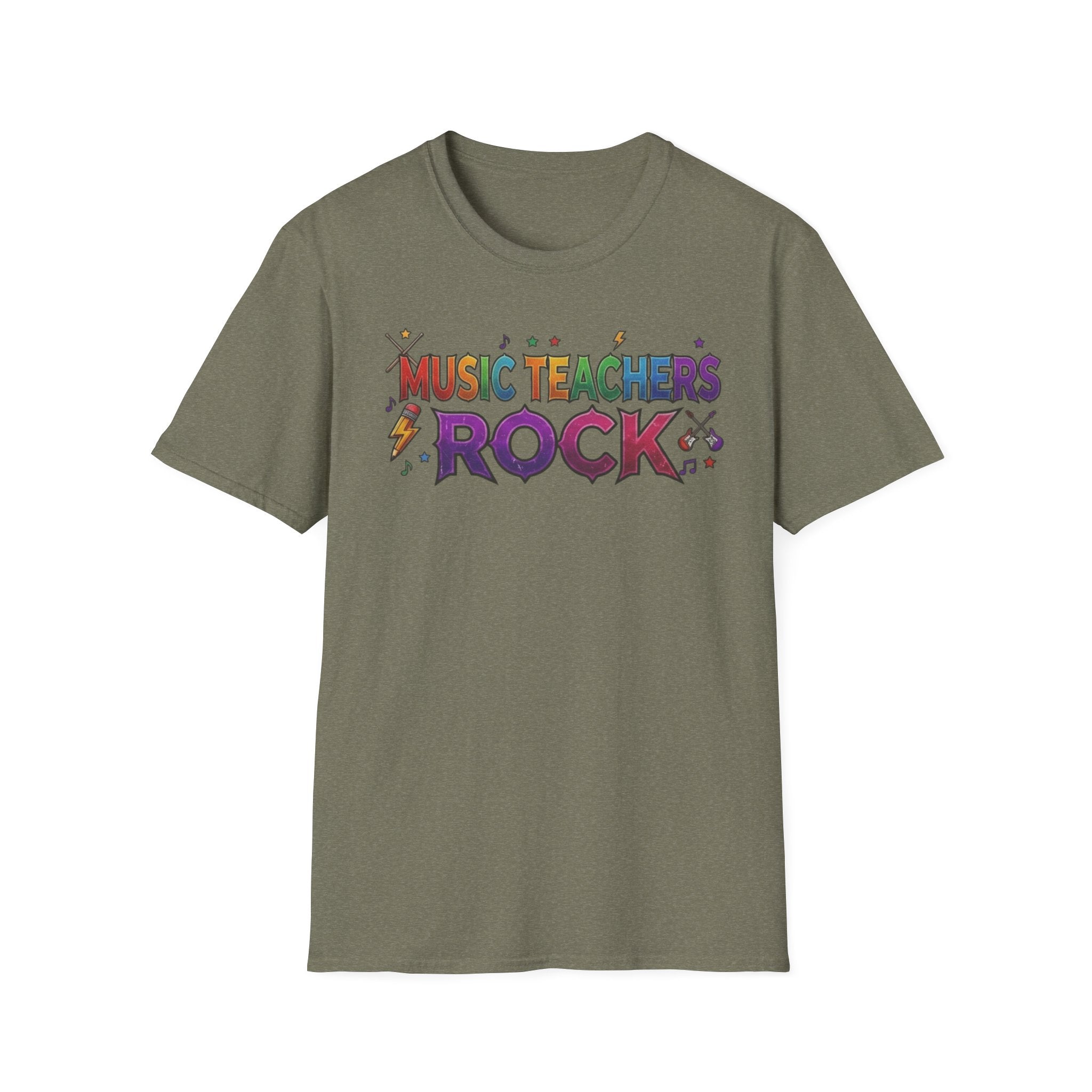 Music Teachers Rock T‑Shirt — Funky Colorful Graphic Tee for Music Educators