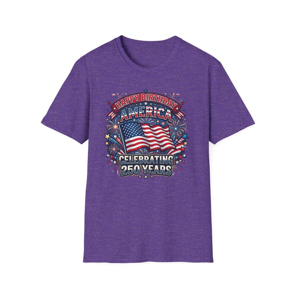 T-Shirt — "Happy Birthday America" Patriotic Flag Tee for 4th of July