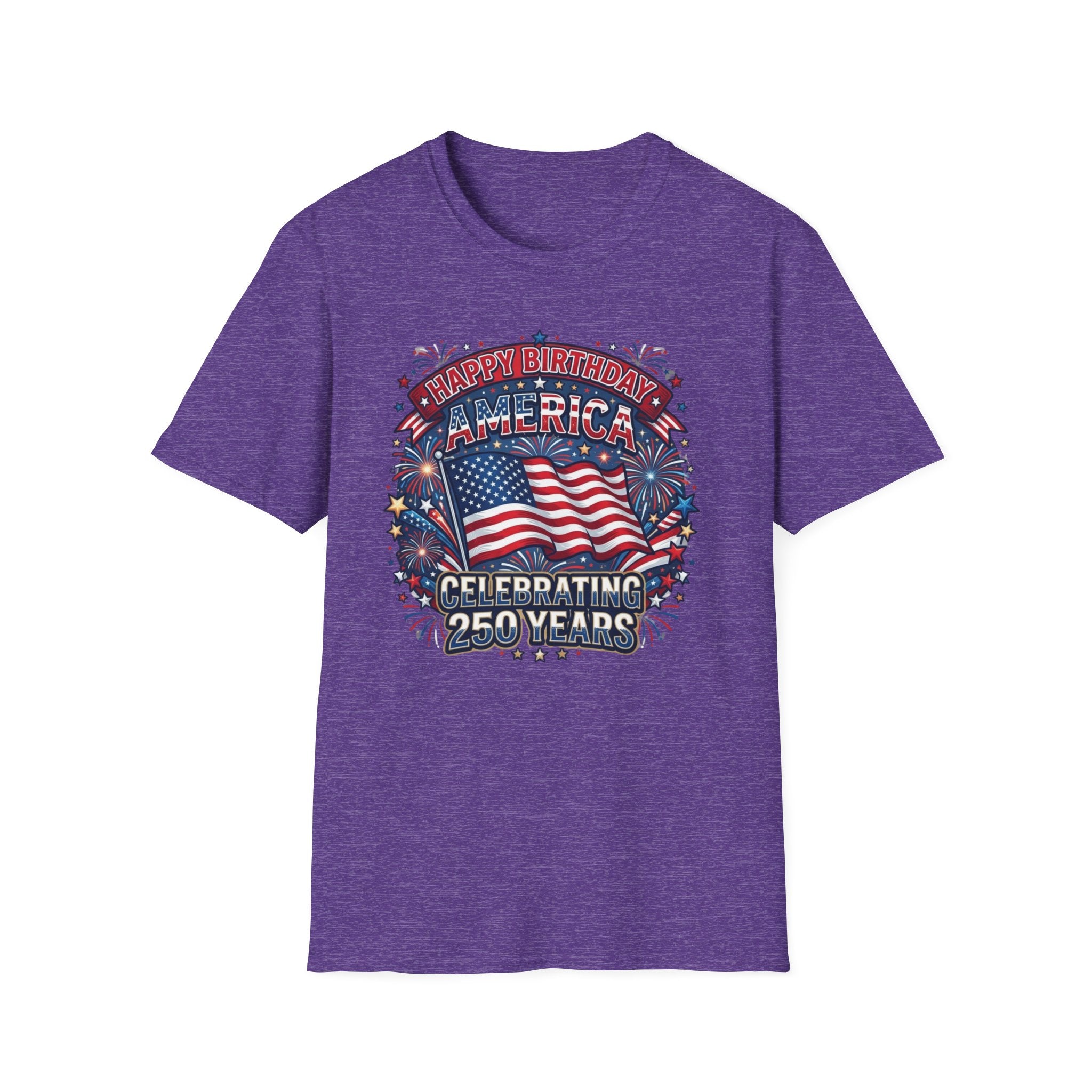 T-Shirt — "Happy Birthday America" Patriotic Flag Tee for 4th of July