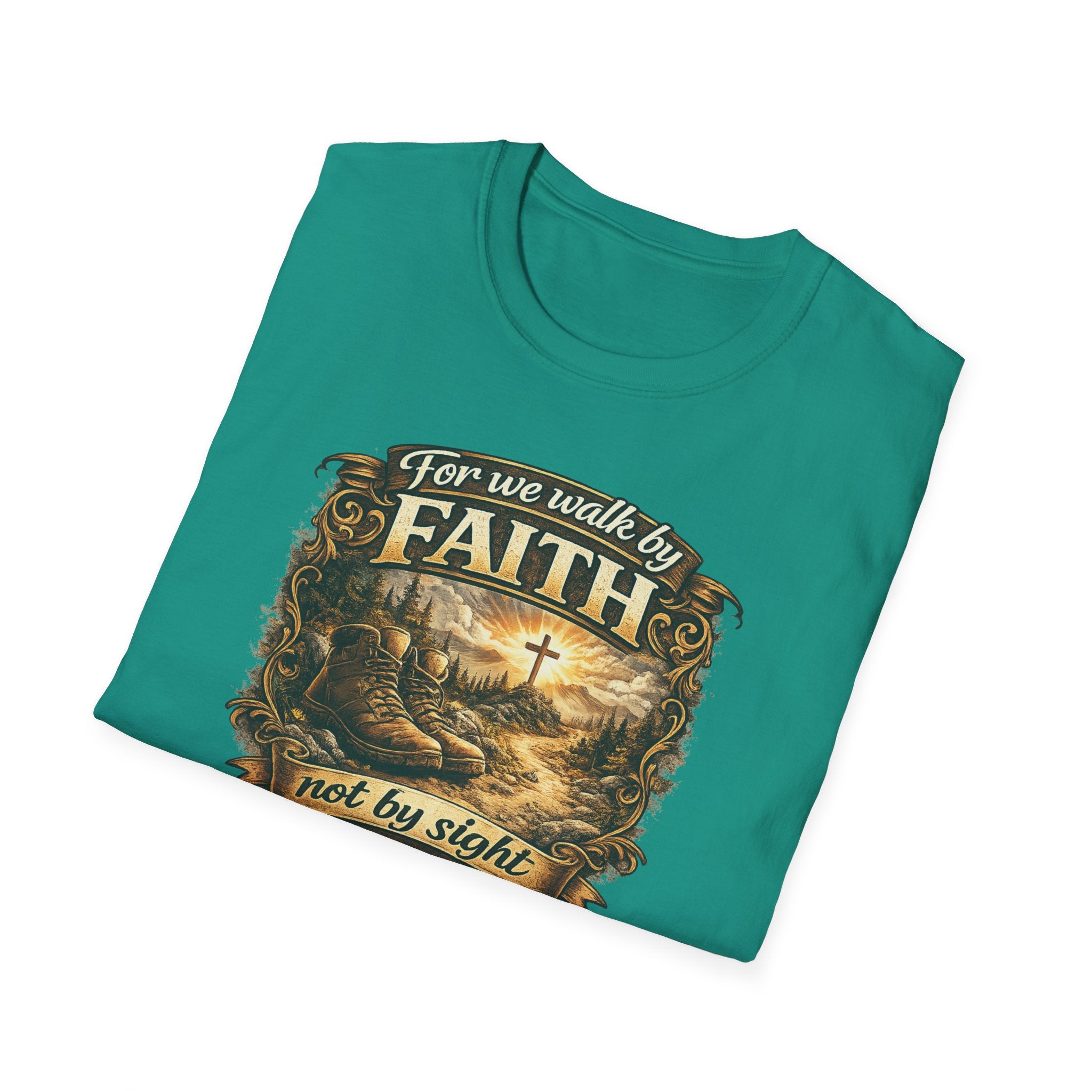 For We Walk By Faith Not By Sight Christian Tee