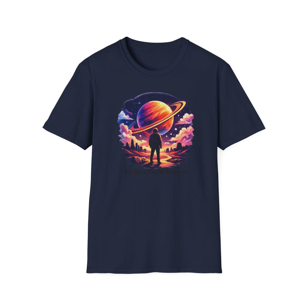 Explore The Unknown T‑Shirt — Cosmic Planet Graphic Tee