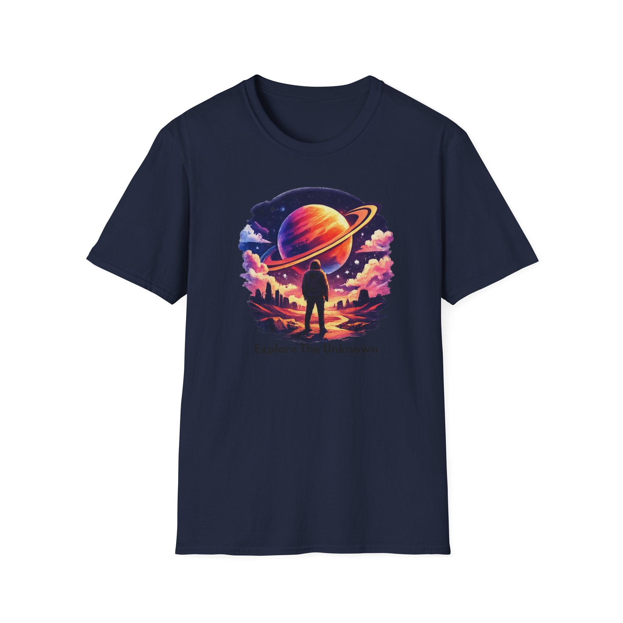 Explore The Unknown T‑Shirt — Cosmic Planet Graphic Tee