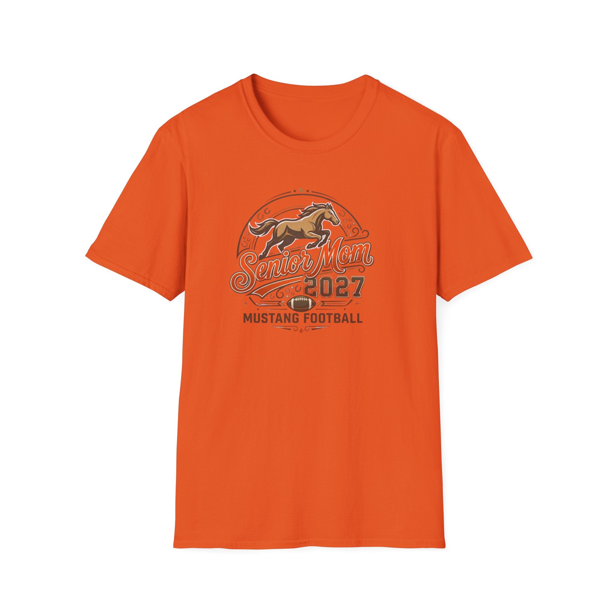 Senior Mom 2027 Mustang Football T-Shirt