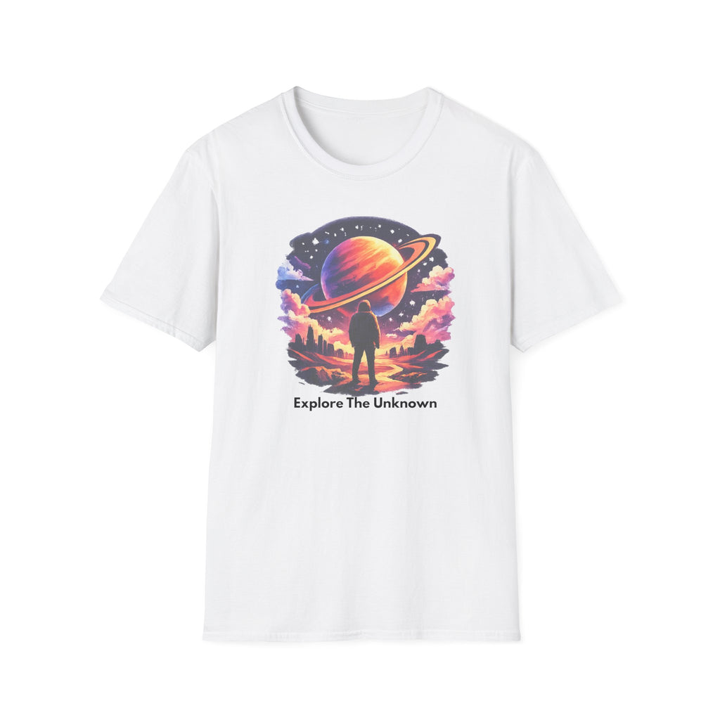 Explore The Unknown T‑Shirt — Cosmic Planet Graphic Tee