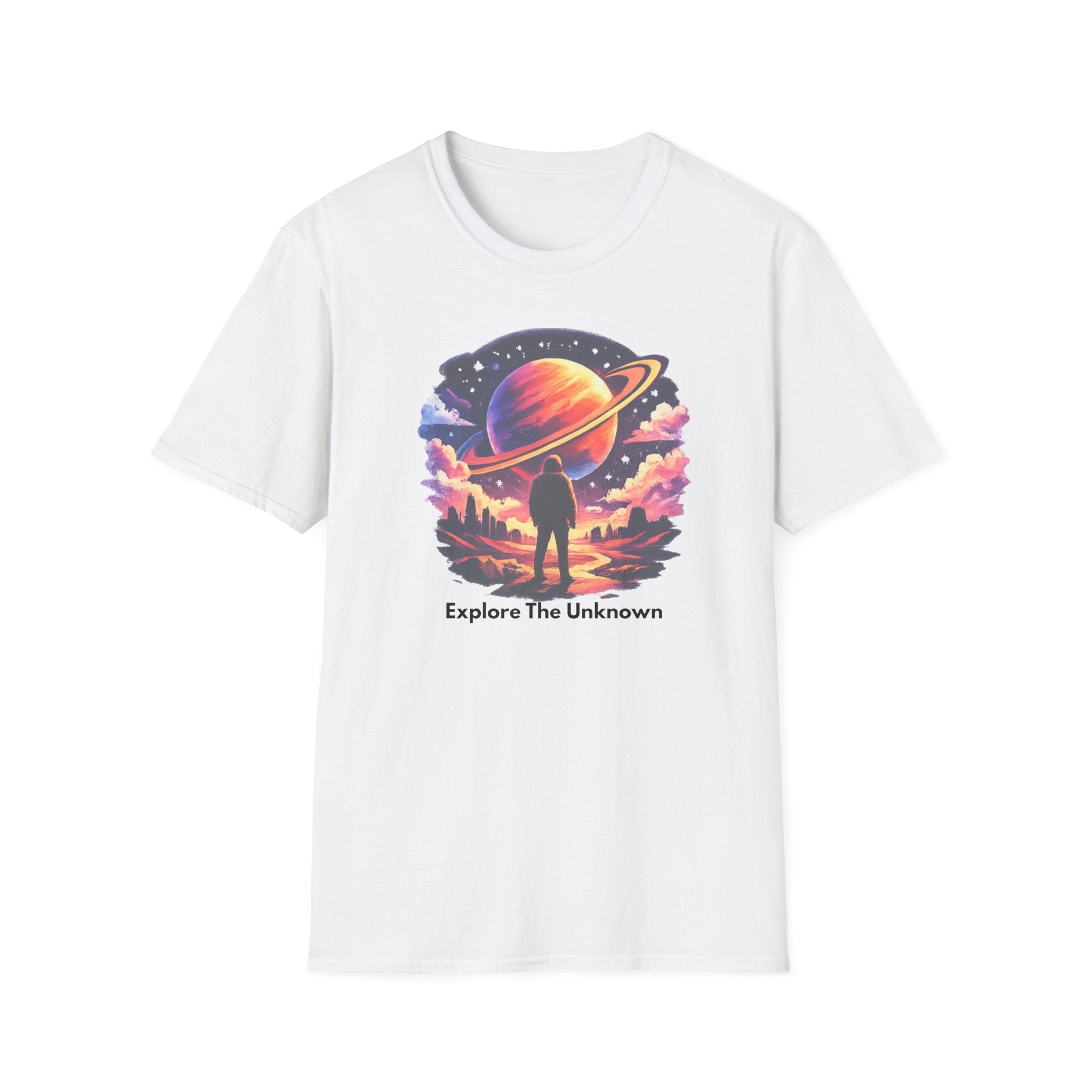 Explore The Unknown T‑Shirt — Cosmic Planet Graphic Tee